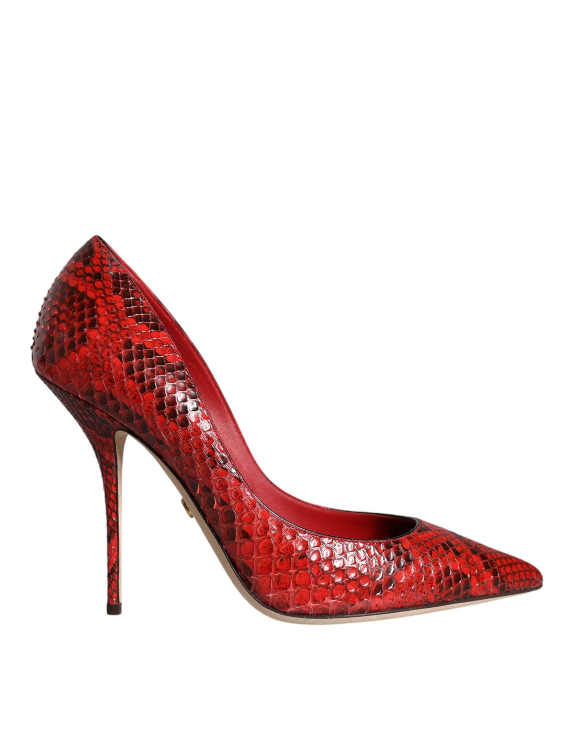 Dolce & Gabbana Red Leather Stiletto High Heels Pumps Shoes Curated Luxury Accessories by Orvyn