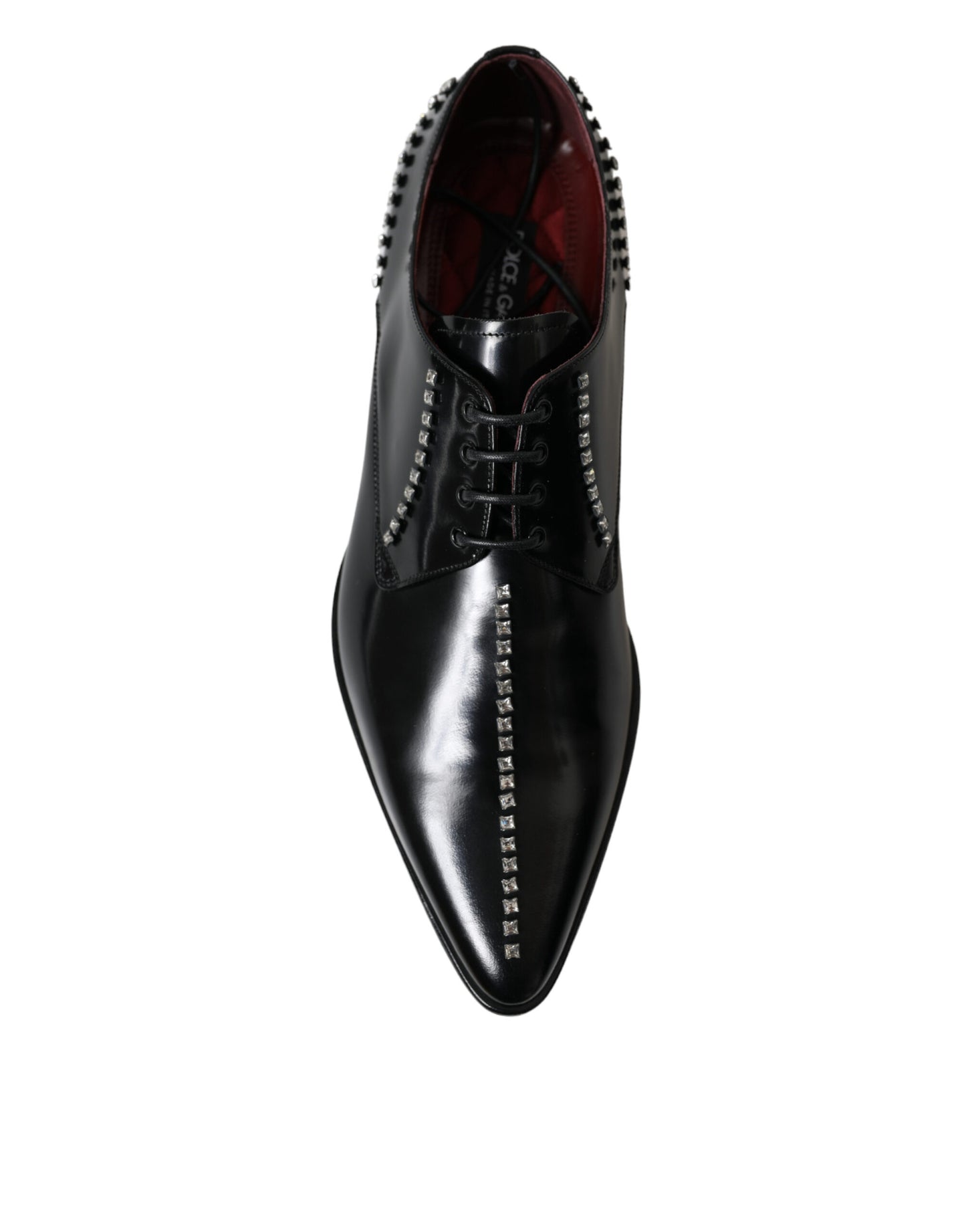 Dolce & Gabbana Black Leather Crystal Dress Formal Shoes Curated Luxury Accessories by Orvyn
