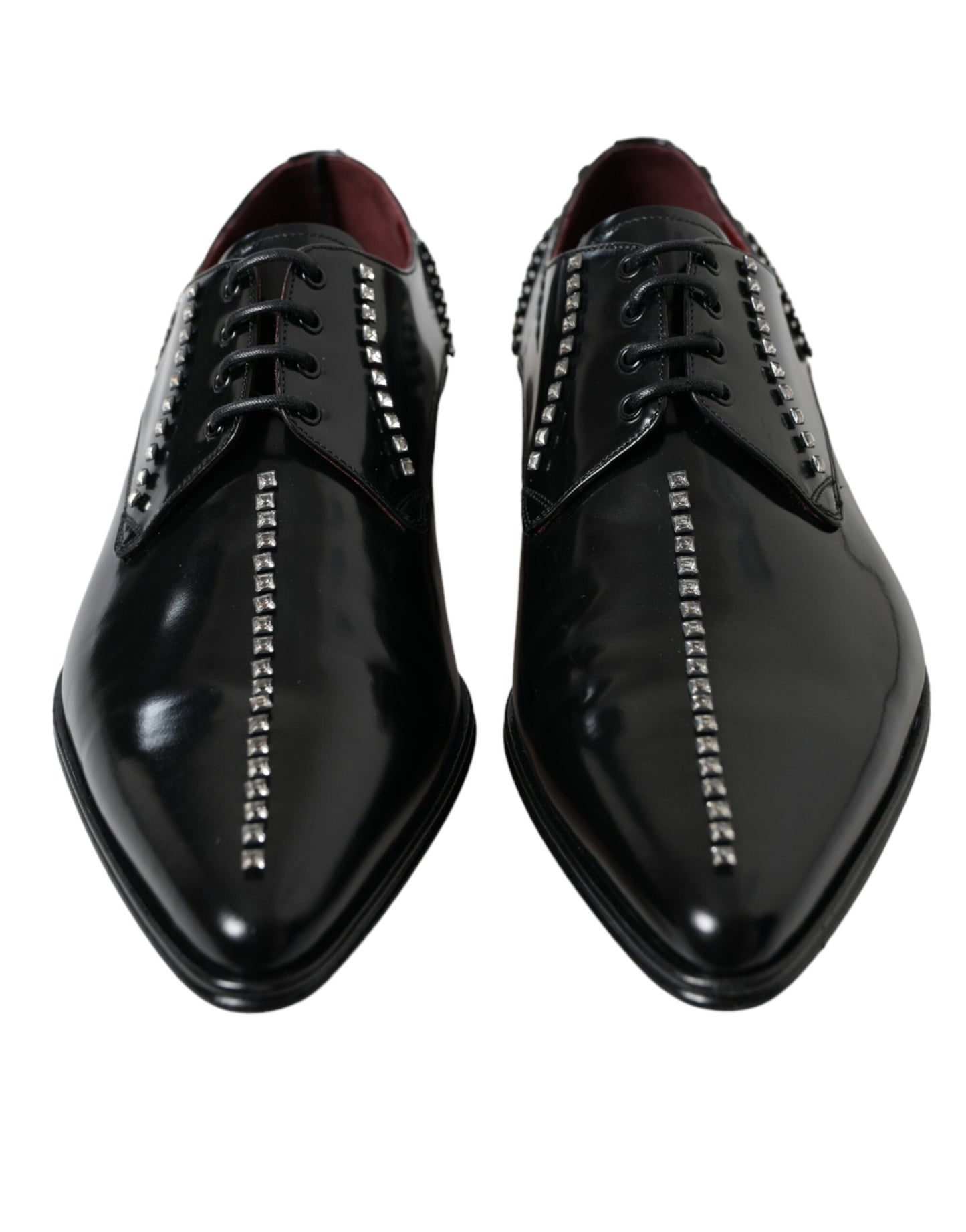 Dolce & Gabbana Black Leather Crystal Dress Formal Shoes Curated Luxury Accessories by Orvyn