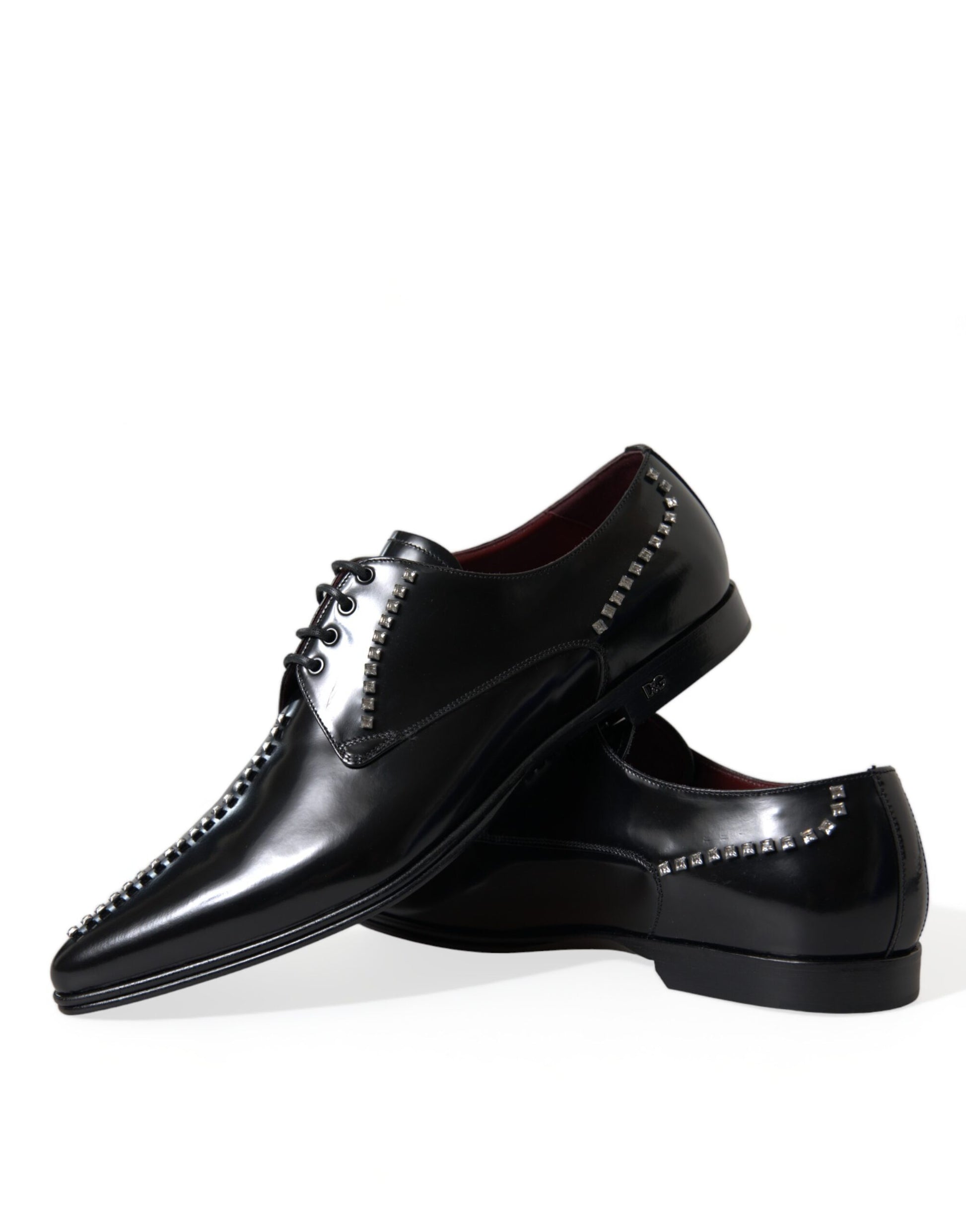 Dolce & Gabbana Black Leather Crystal Dress Formal Shoes Curated Luxury Accessories by Orvyn