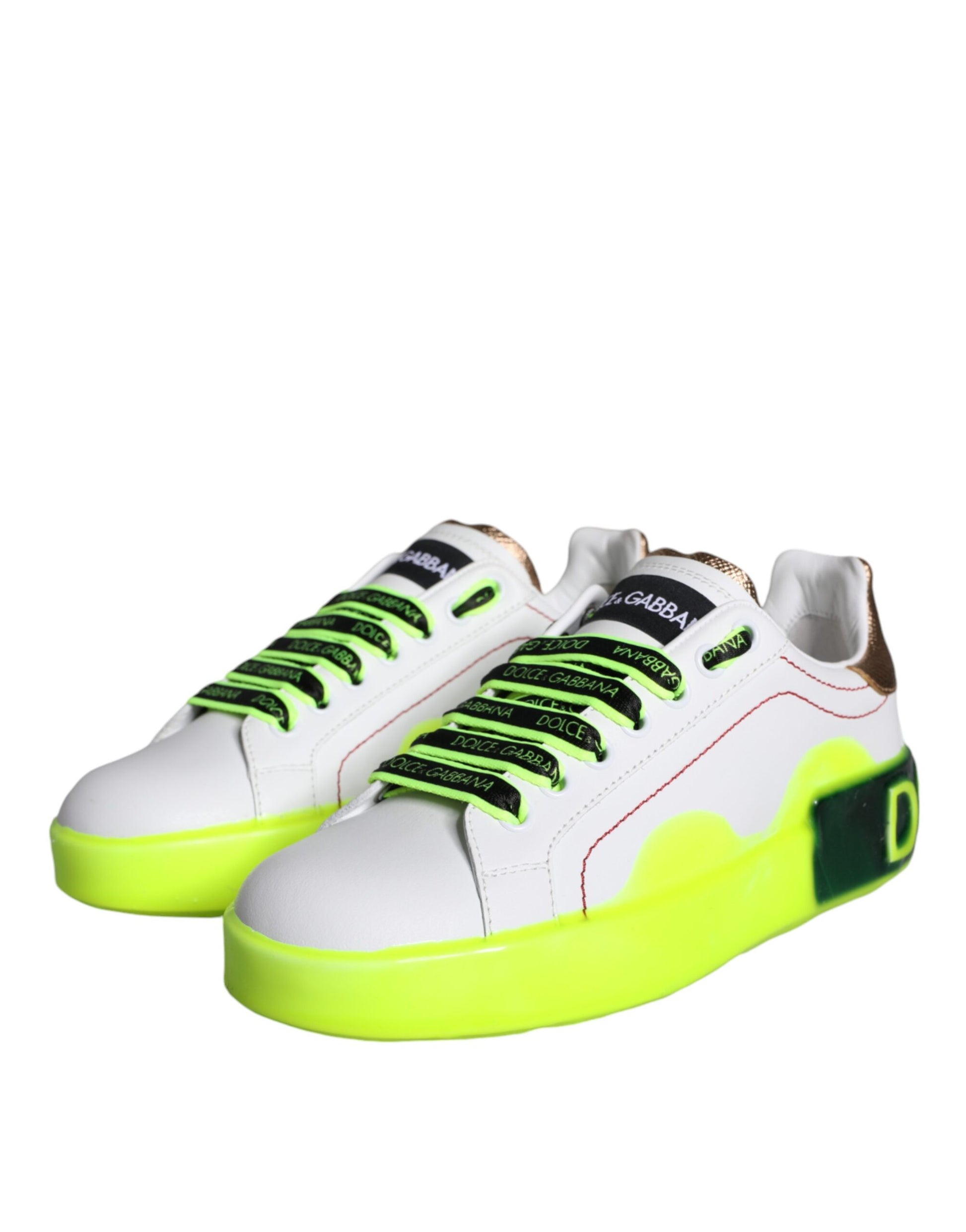 Dolce & Gabbana White Leather Portofino Low Top Sneakers Shoes Curated Luxury Accessories by Orvyn