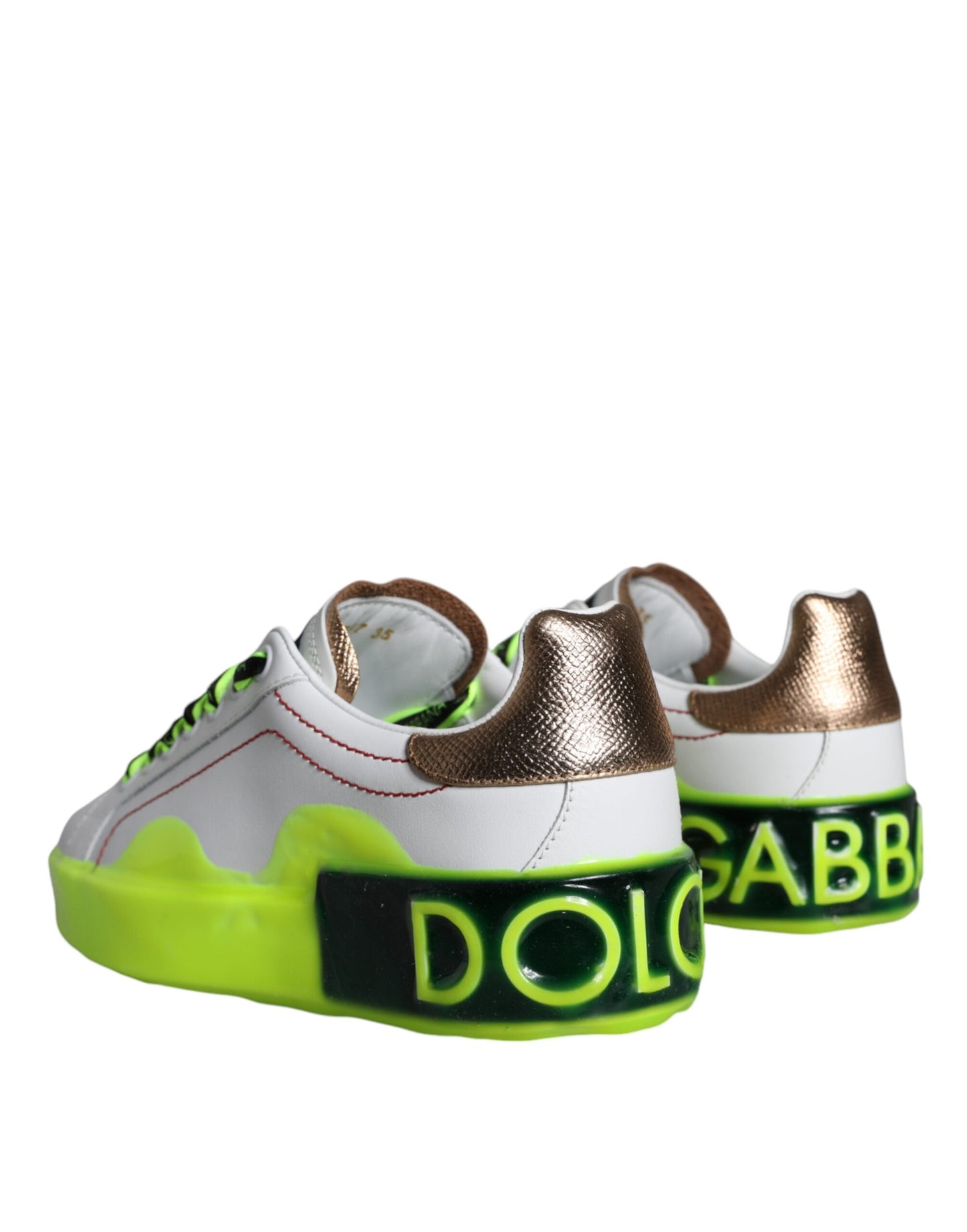 Dolce & Gabbana White Leather Portofino Low Top Sneakers Shoes Curated Luxury Accessories by Orvyn
