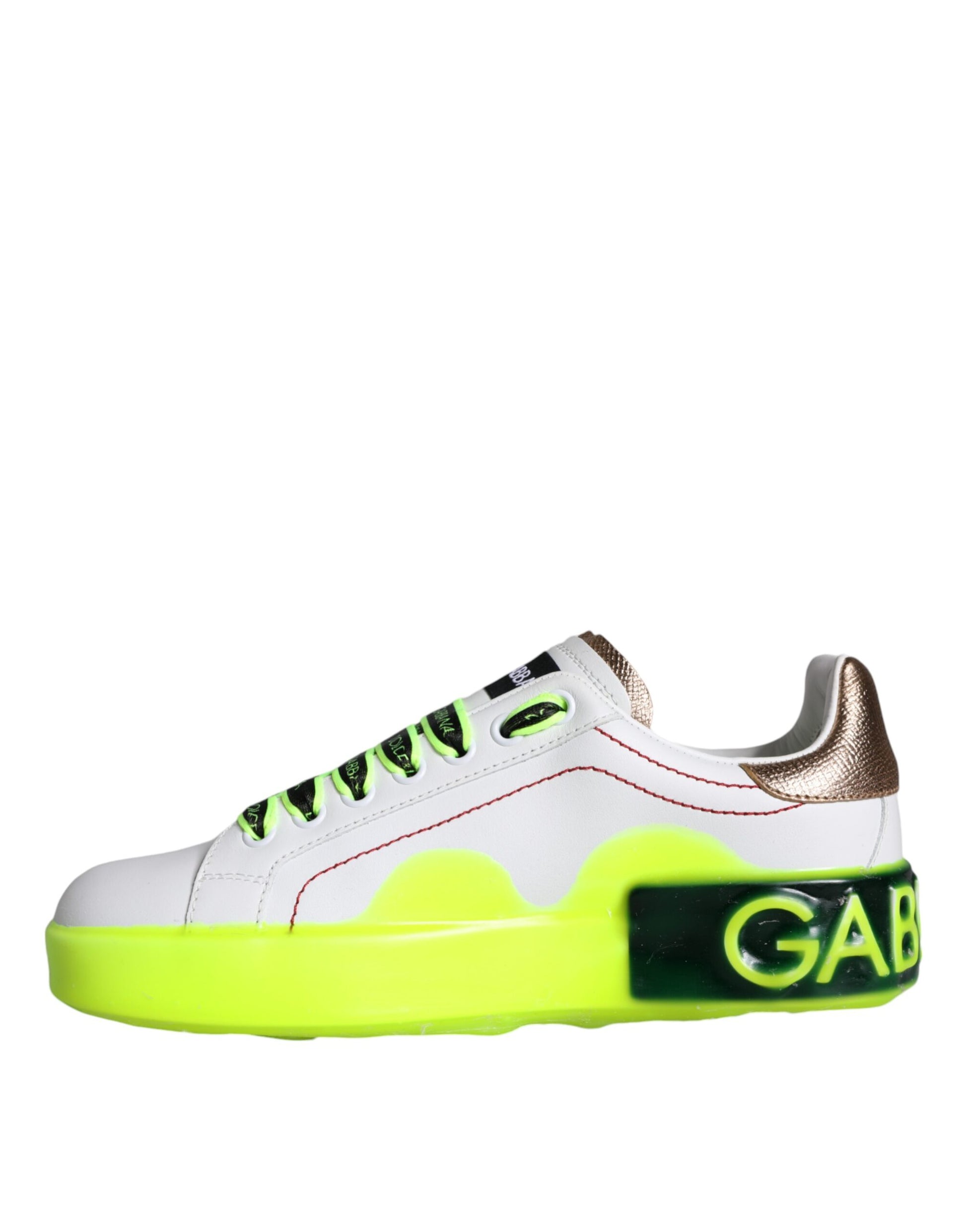 Dolce & Gabbana White Leather Portofino Low Top Sneakers Shoes Curated Luxury Accessories by Orvyn