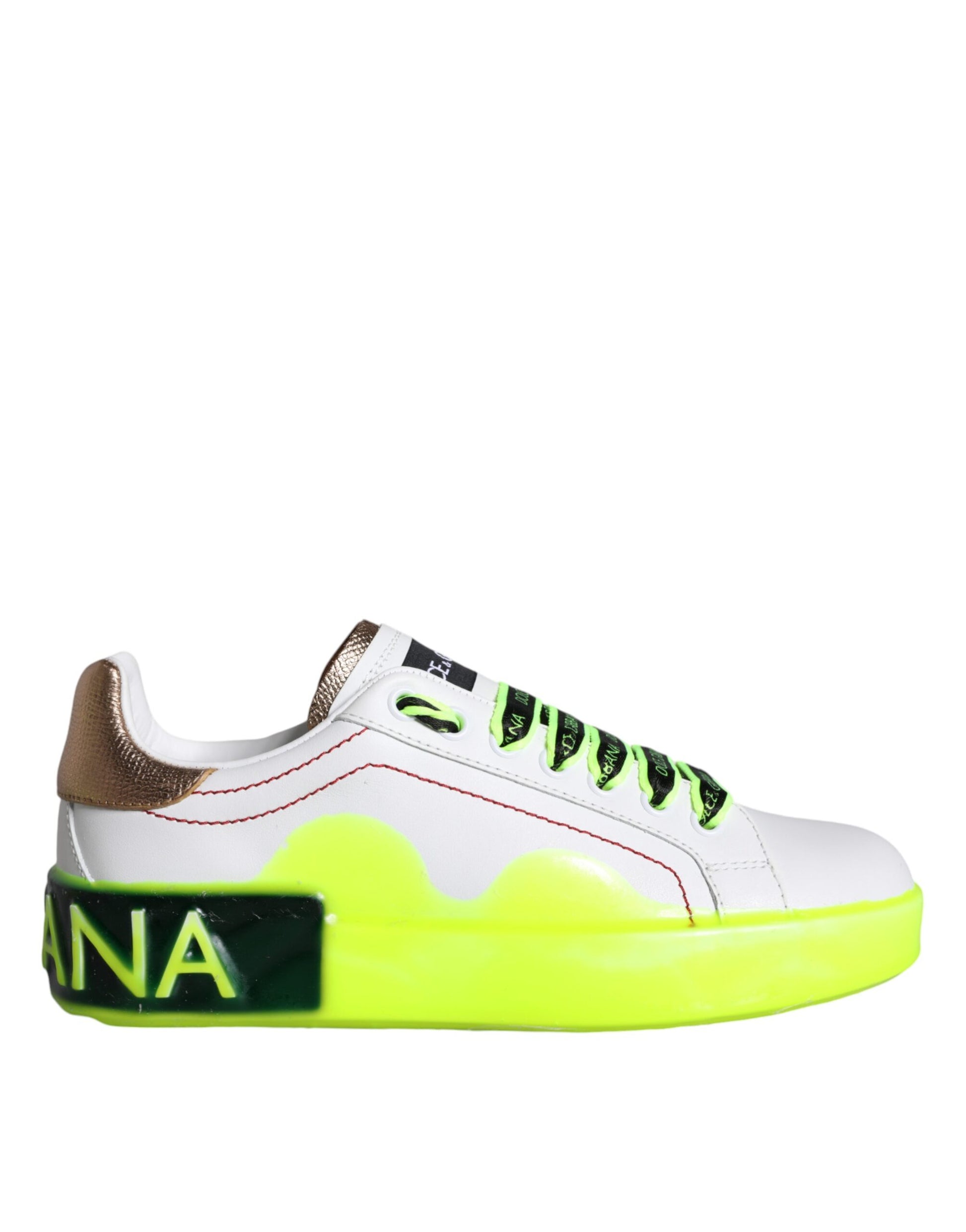 Dolce & Gabbana White Leather Portofino Low Top Sneakers Shoes Curated Luxury Accessories by Orvyn