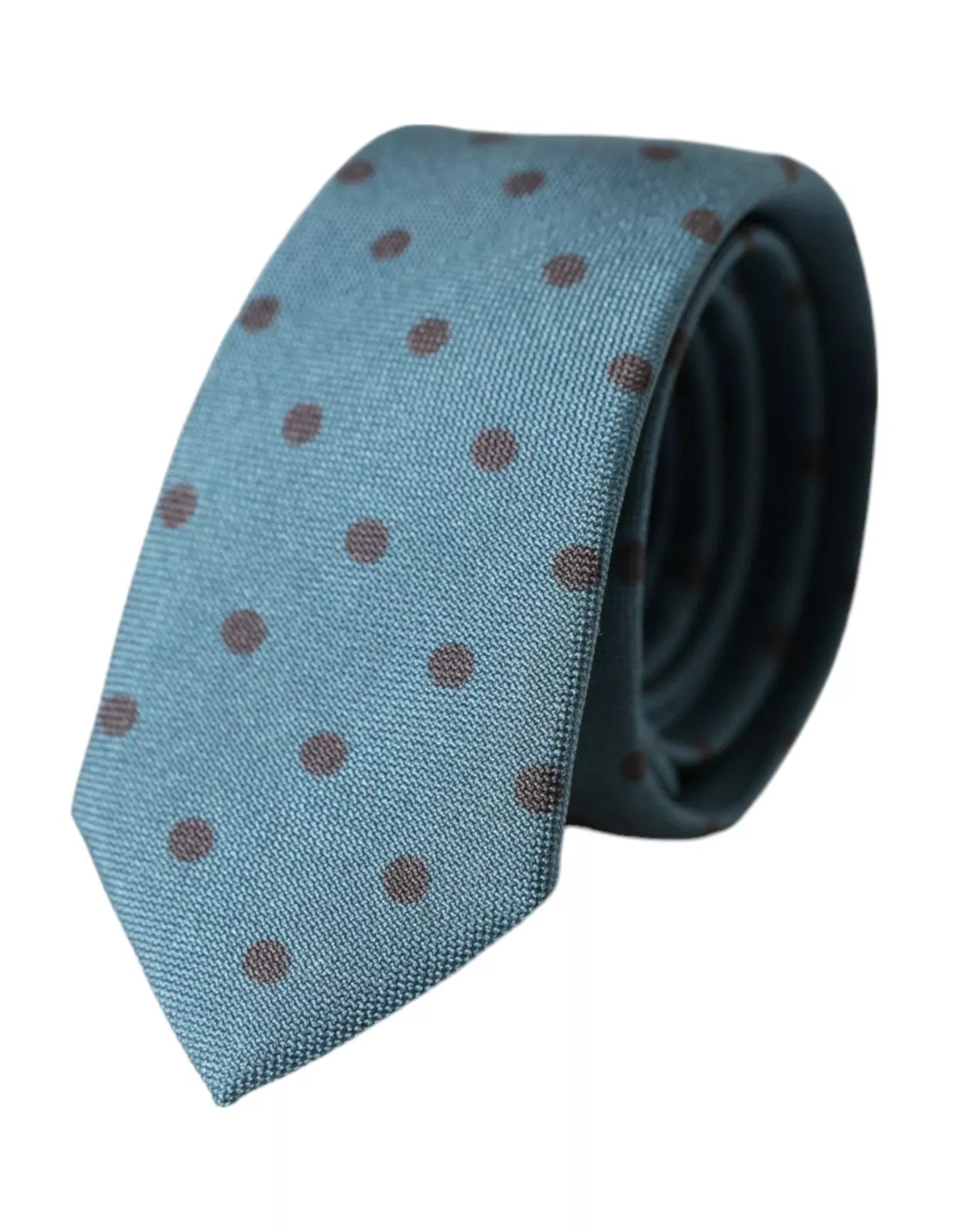Dolce & Gabbana Green Black Polka Dot Silk Adjustable Men Tie schwarz
