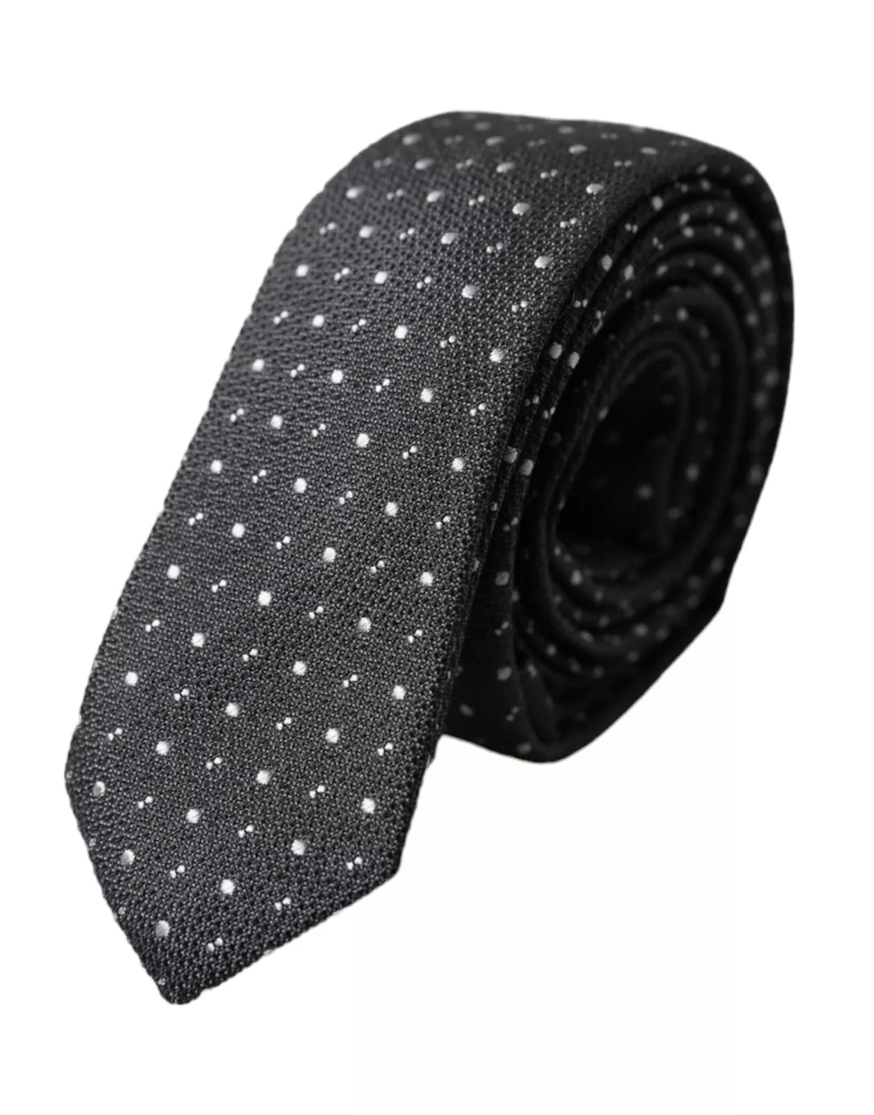 Dolce & Gabbana Black Polka Dot Silk Adjustable Men Tie Curated Luxury Accessories by Orvyn