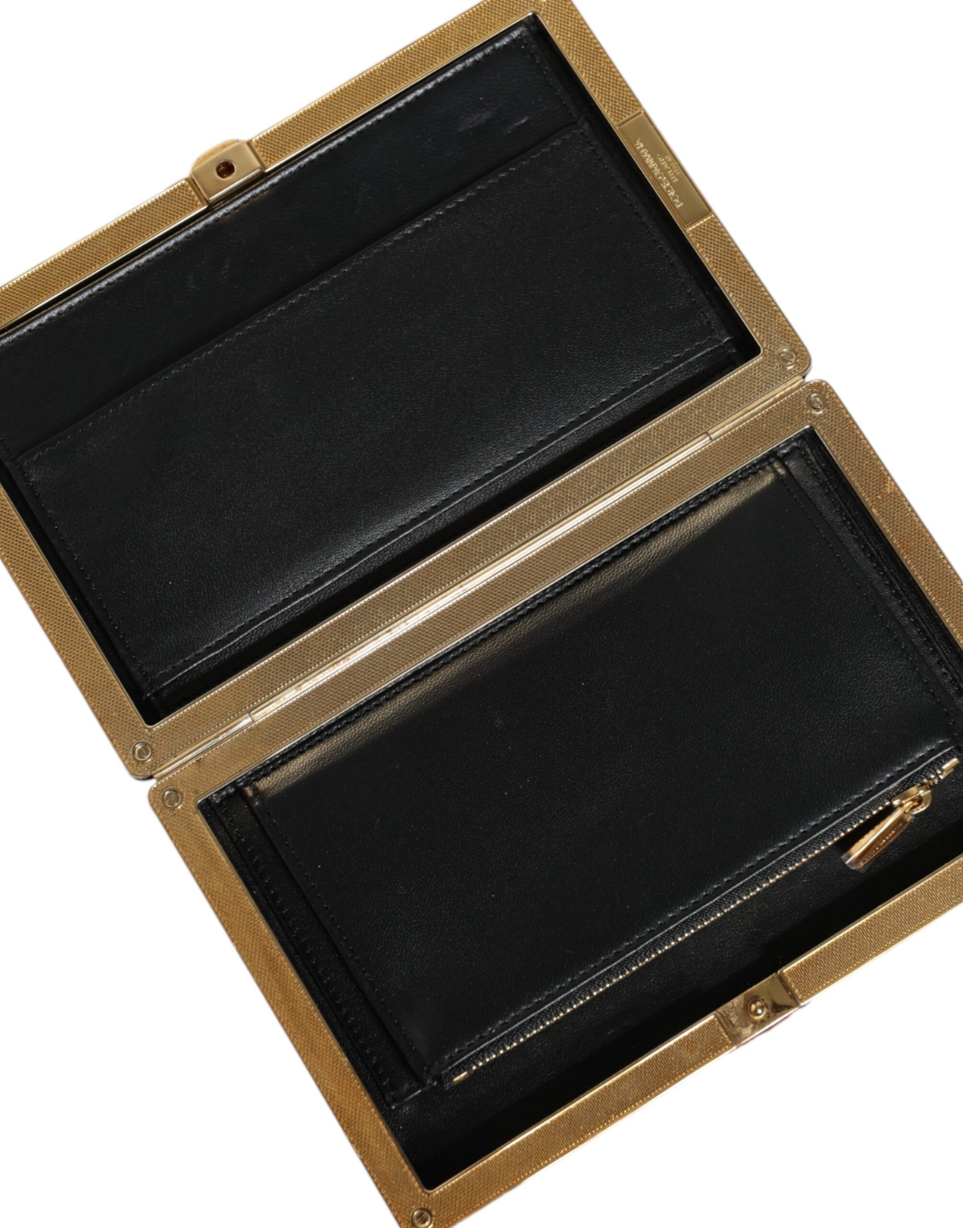 Dolce & Gabbana Red Velvet Gold Frame Clutch Evening Party Purse Bag Curated Luxury Accessories by Orvyn