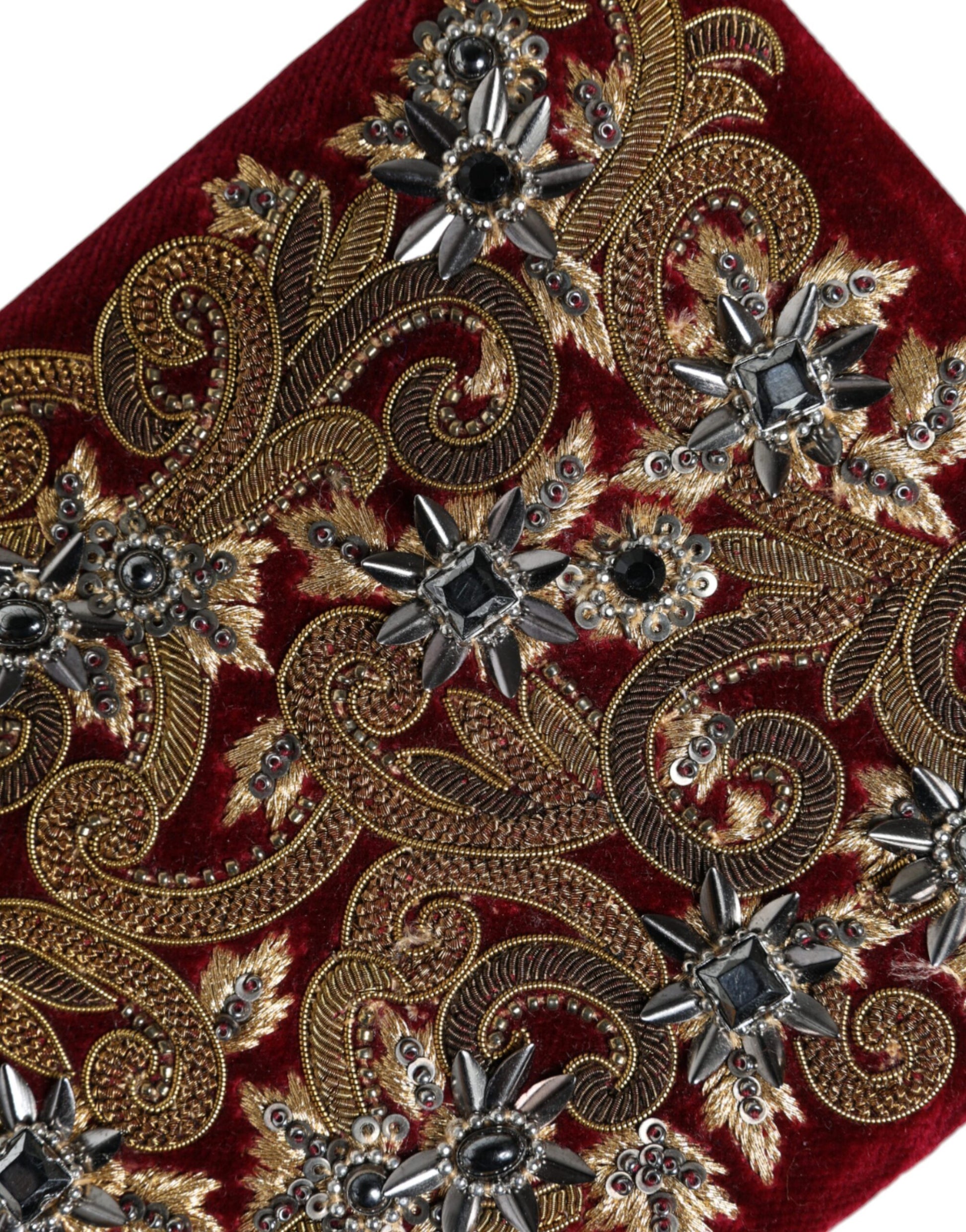 Dolce & Gabbana Red Velvet Gold Frame Clutch Evening Party Purse Bag Curated Luxury Accessories by Orvyn
