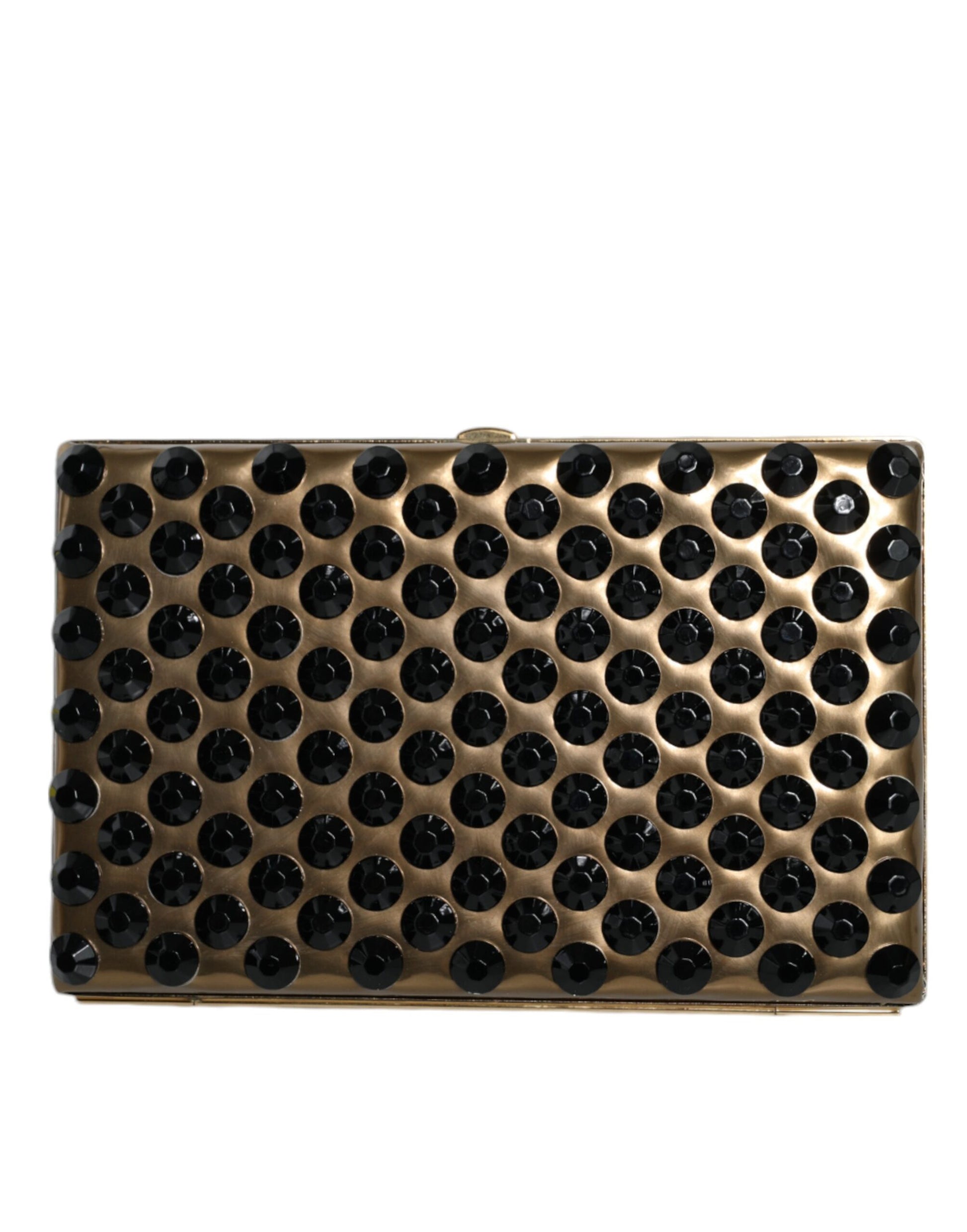 Dolce & Gabbana Gold Crystal Bifold Clutch Evening Party Women Purse Bag Curated Luxury Accessories by Orvyn