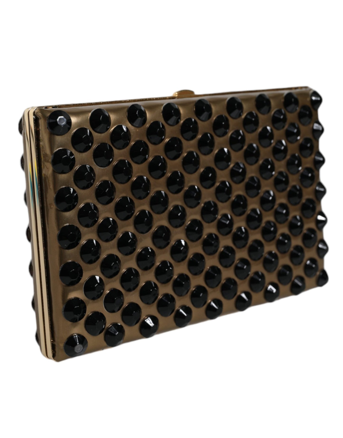 Dolce & Gabbana Gold Crystal Bifold Clutch Evening Party Women Purse Bag Curated Luxury Accessories by Orvyn