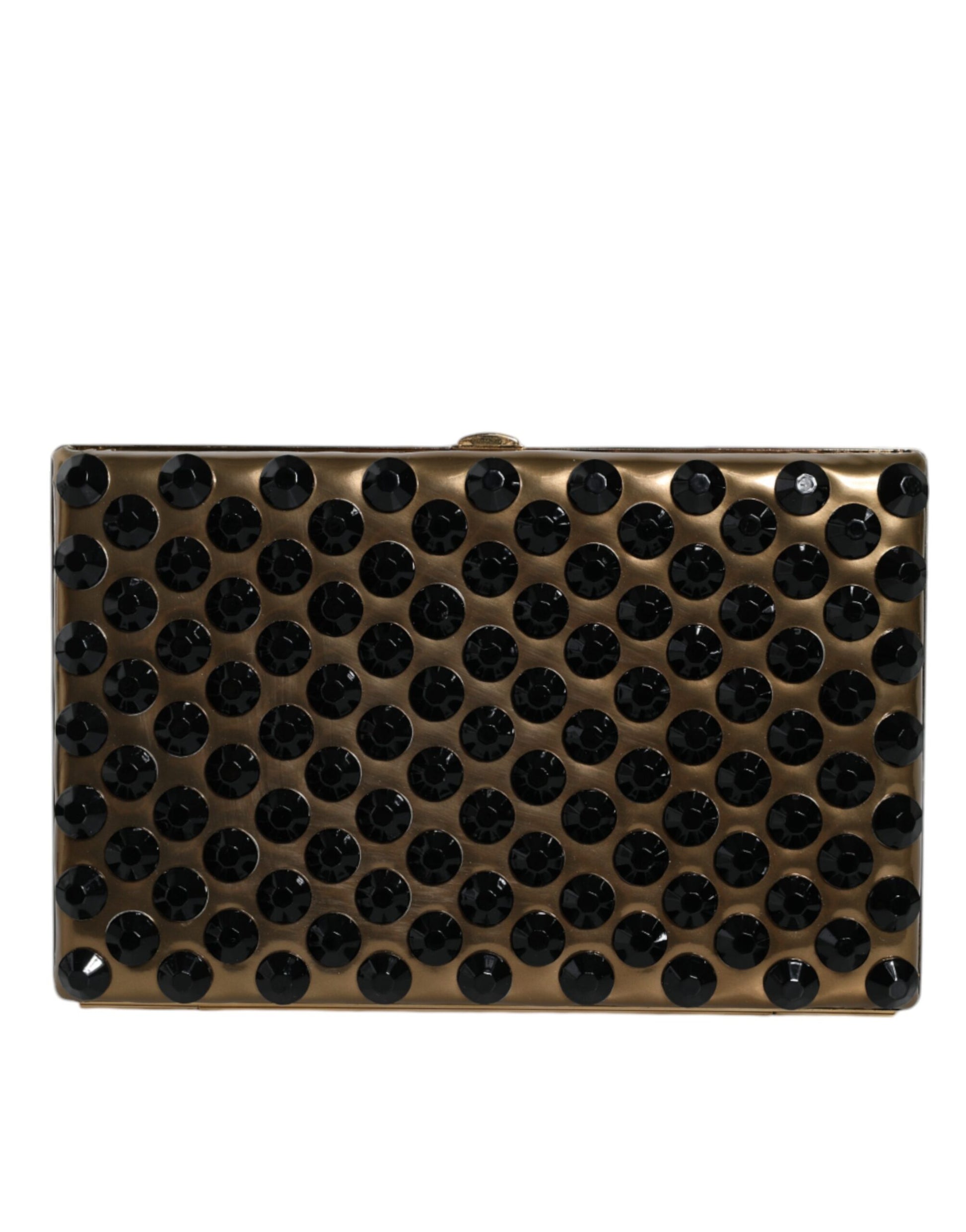 Dolce & Gabbana Gold Crystal Bifold Clutch Evening Party Women Purse Bag Curated Luxury Accessories by Orvyn