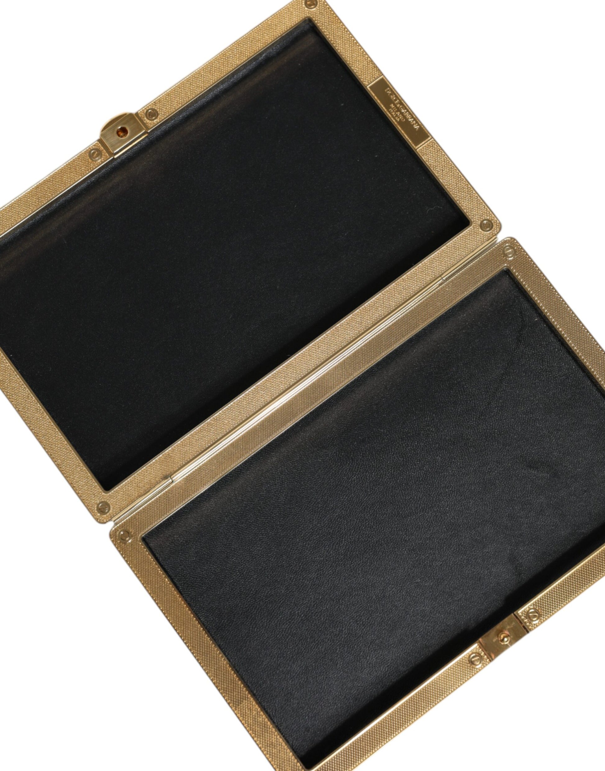 Dolce & Gabbana Gold Crystal Bifold Clutch Evening Party Women Purse Bag Curated Luxury Accessories by Orvyn
