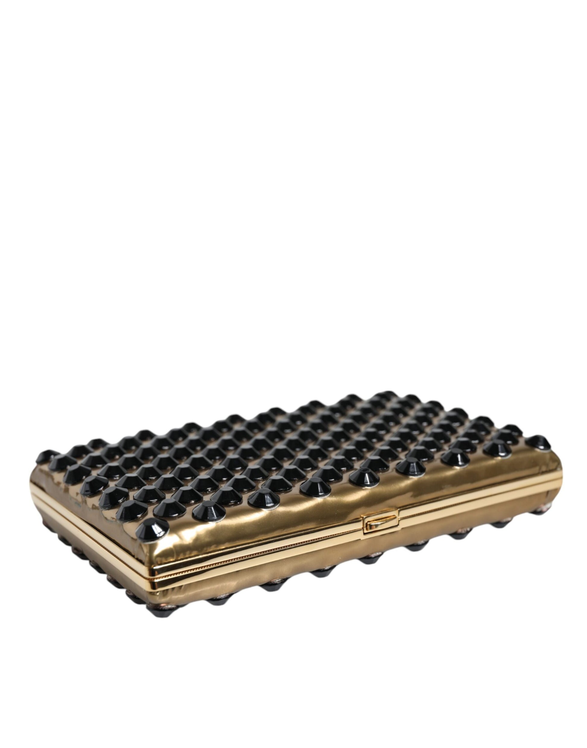 Dolce & Gabbana Gold Crystal Bifold Clutch Evening Party Women Purse Bag Curated Luxury Accessories by Orvyn