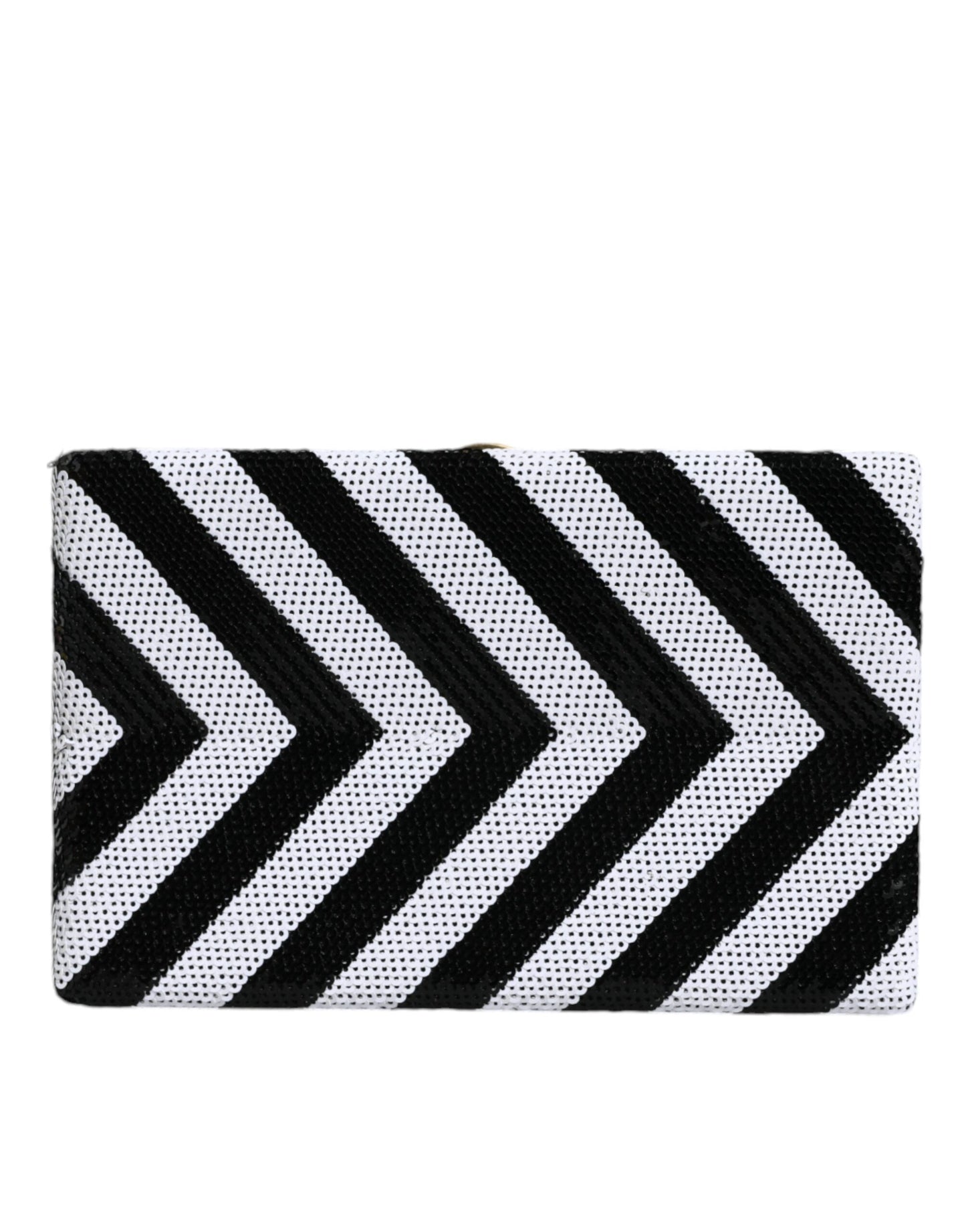 Dolce & Gabbana Black White Gold Frame Clutch Evening Party Purse Bag Curated Luxury Accessories by Orvyn