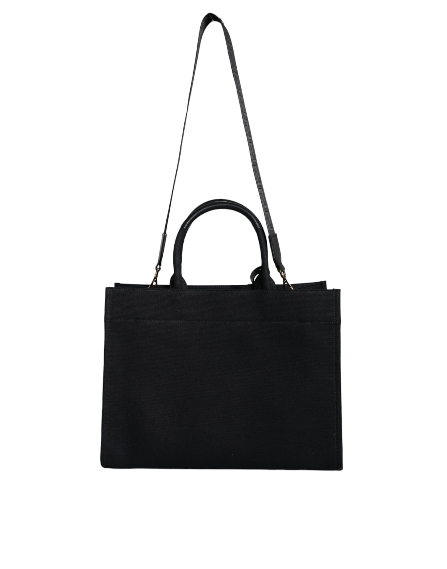 Versace Black Top Handle Canvas Leather Logo Crossbody Tote Bag Curated Luxury Accessories by Orvyn