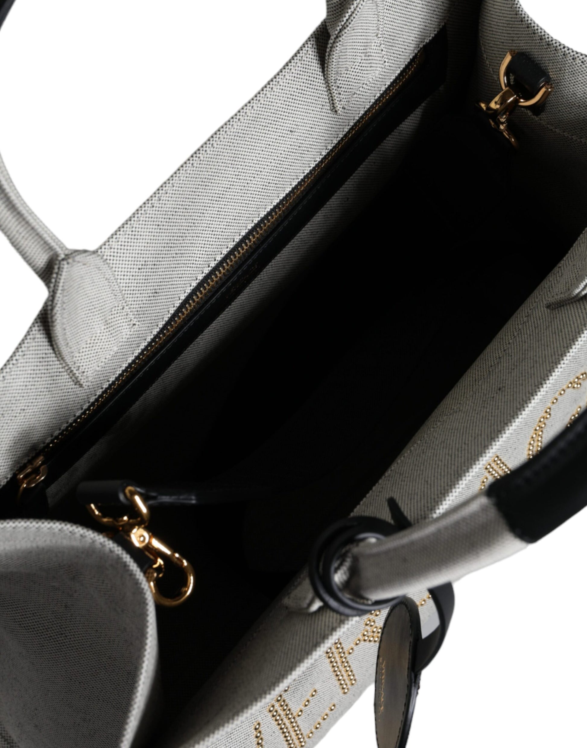 Versace White Top Handle Canvas Leather Logo Crossbody Tote Bag Curated Luxury Accessories by Orvyn