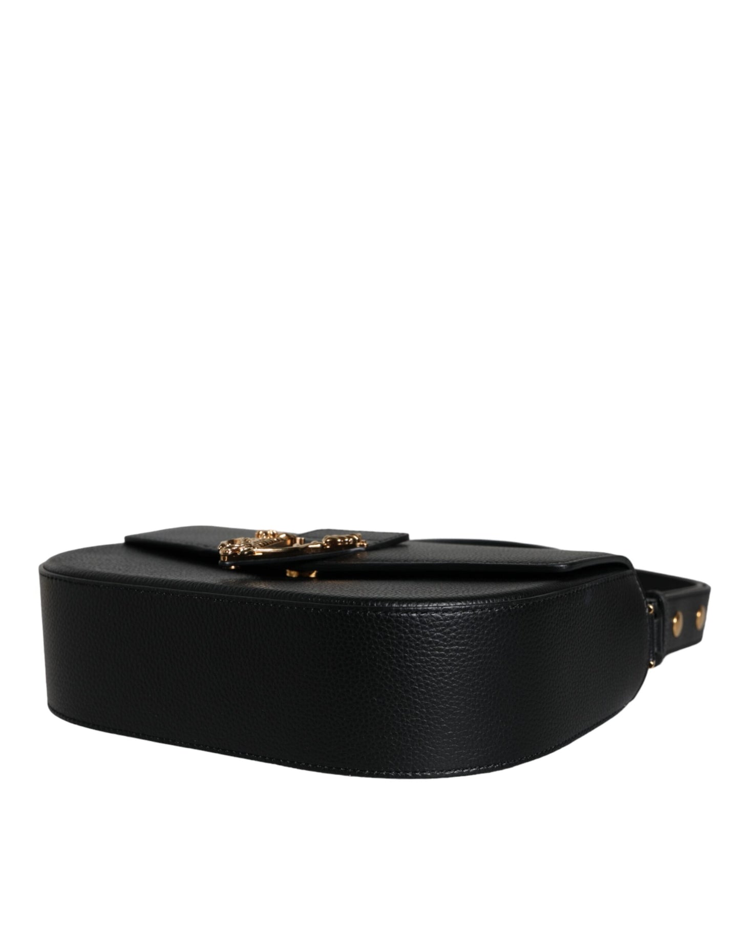 Versace Black Grainy Calf Leather Logo Crossbody Shoulder Bag Curated Luxury Accessories by Orvyn