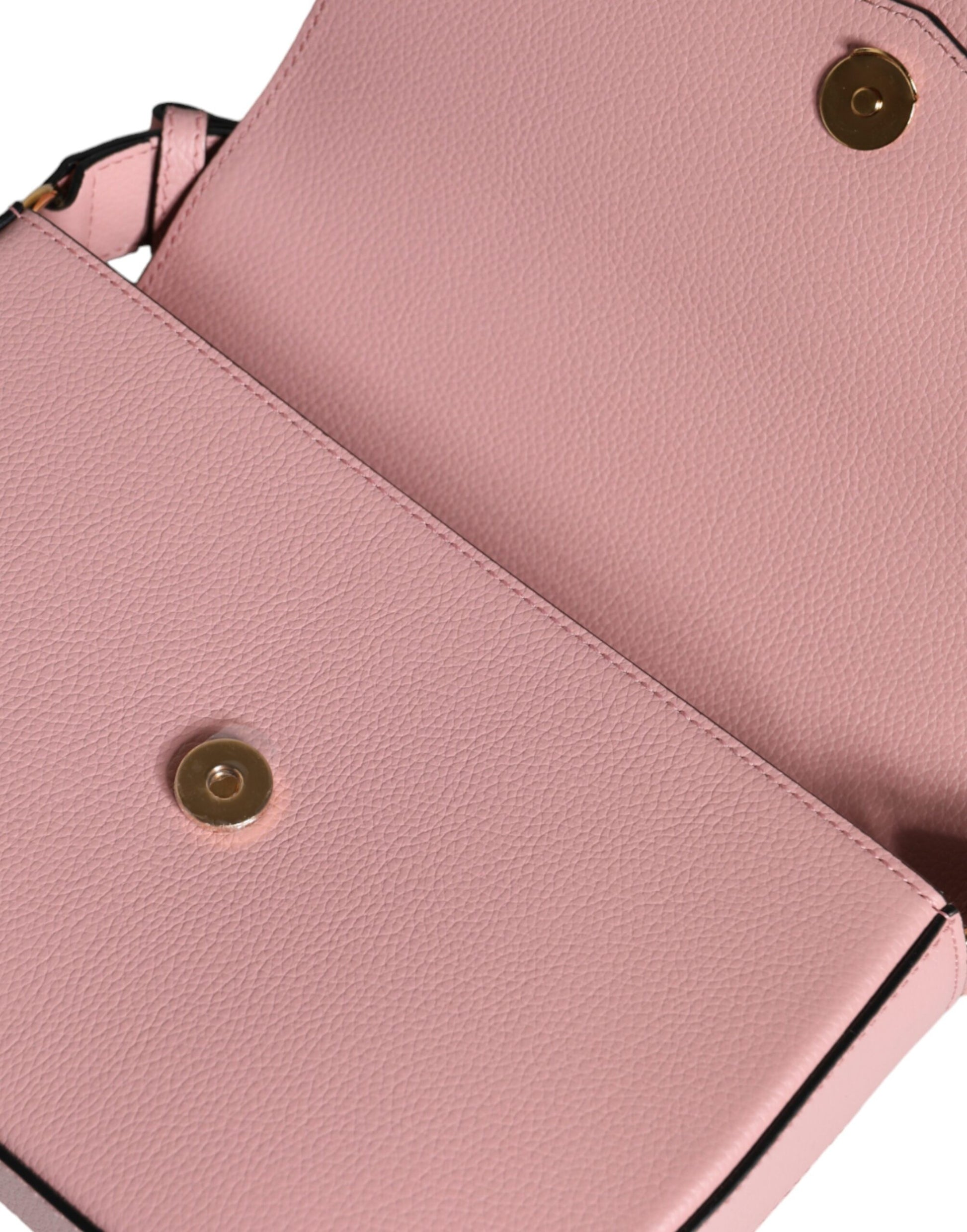 Versace Pink Grainy Calf Leather Logo Crossbody Shoulder Bag Curated Luxury Accessories by Orvyn