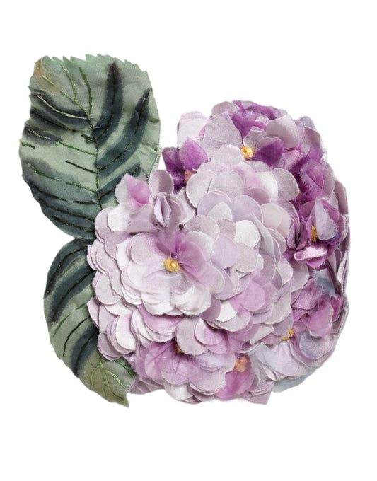 Dolce & Gabbana Multicolor Hydrangea Gold Brass Pin Brooch Curated Luxury Accessories by Orvyn