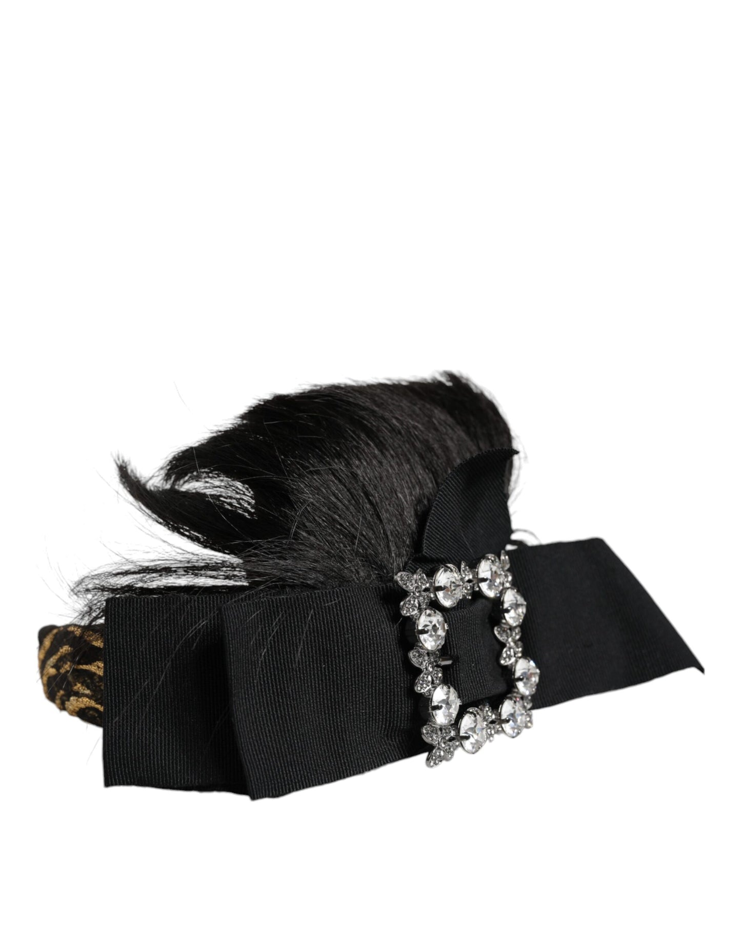 Dolce & Gabbana Black Hair Parrucchiera Crystal Headband Diadem Curated Luxury Accessories by Orvyn