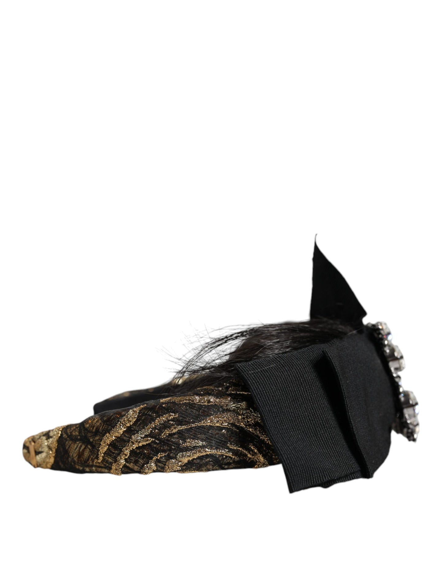 Dolce & Gabbana Black Hair Parrucchiera Crystal Headband Diadem Curated Luxury Accessories by Orvyn