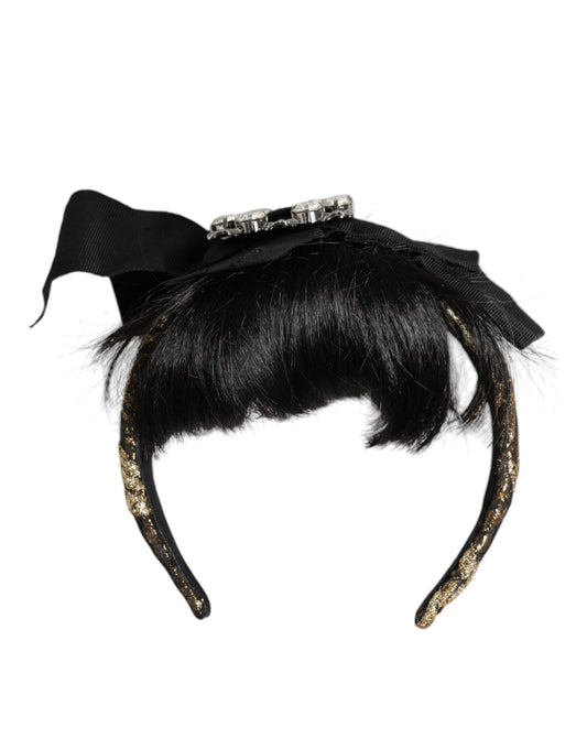 Dolce & Gabbana Black Hair Parrucchiera Crystal Headband Diadem Curated Luxury Accessories by Orvyn