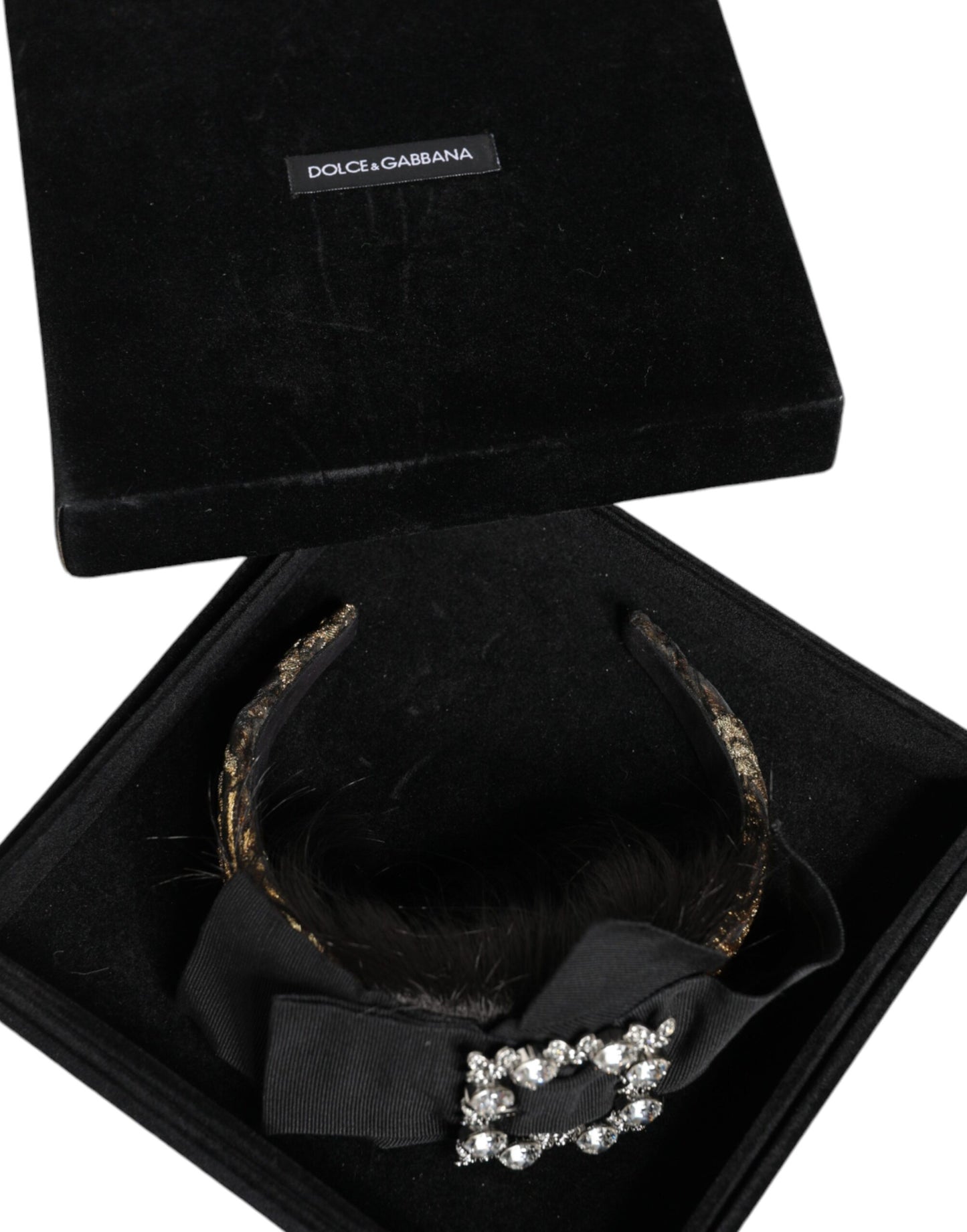 Dolce & Gabbana Black Hair Parrucchiera Crystal Headband Diadem Curated Luxury Accessories by Orvyn