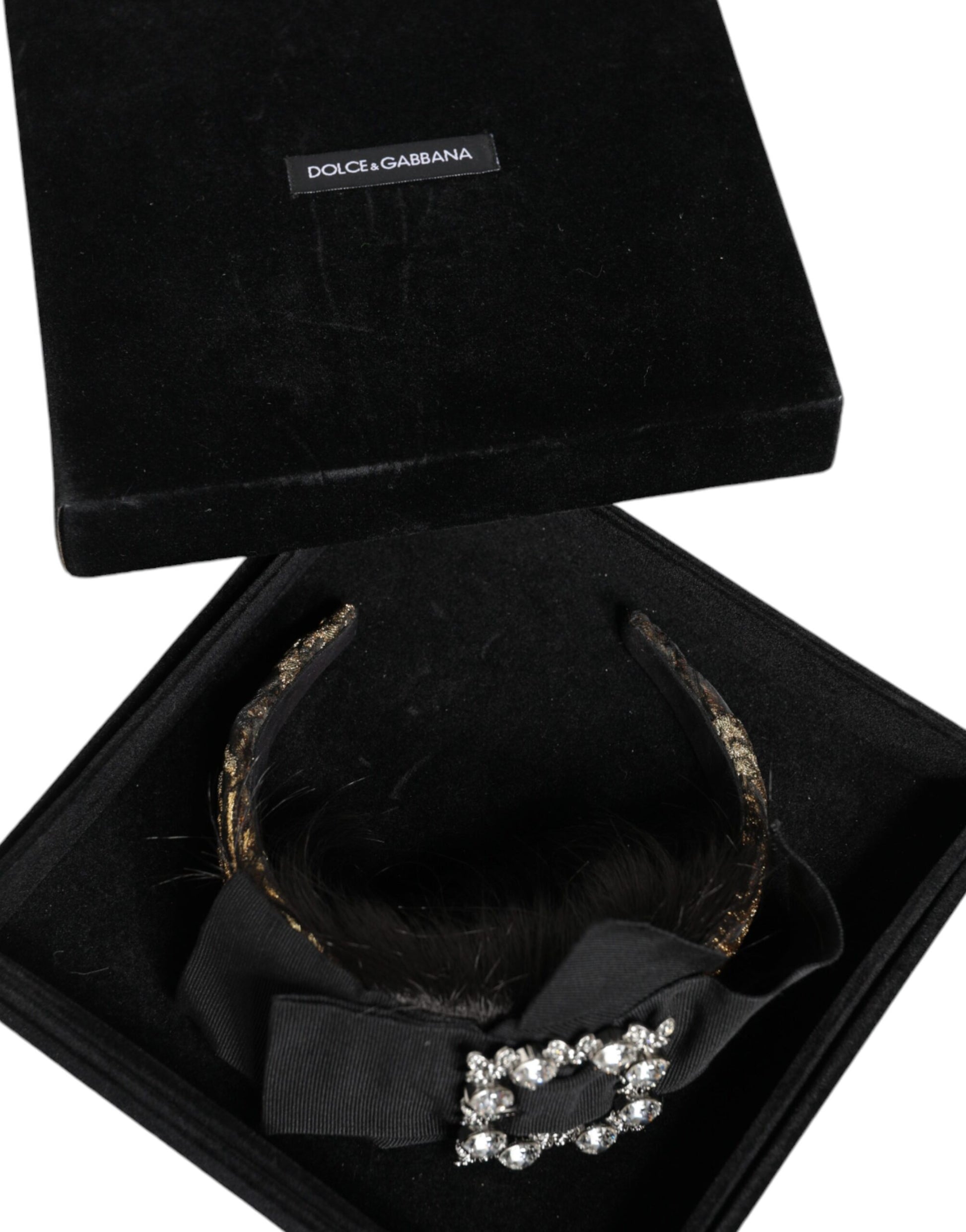 Dolce & Gabbana Black Hair Parrucchiera Crystal Headband Diadem Curated Luxury Accessories by Orvyn