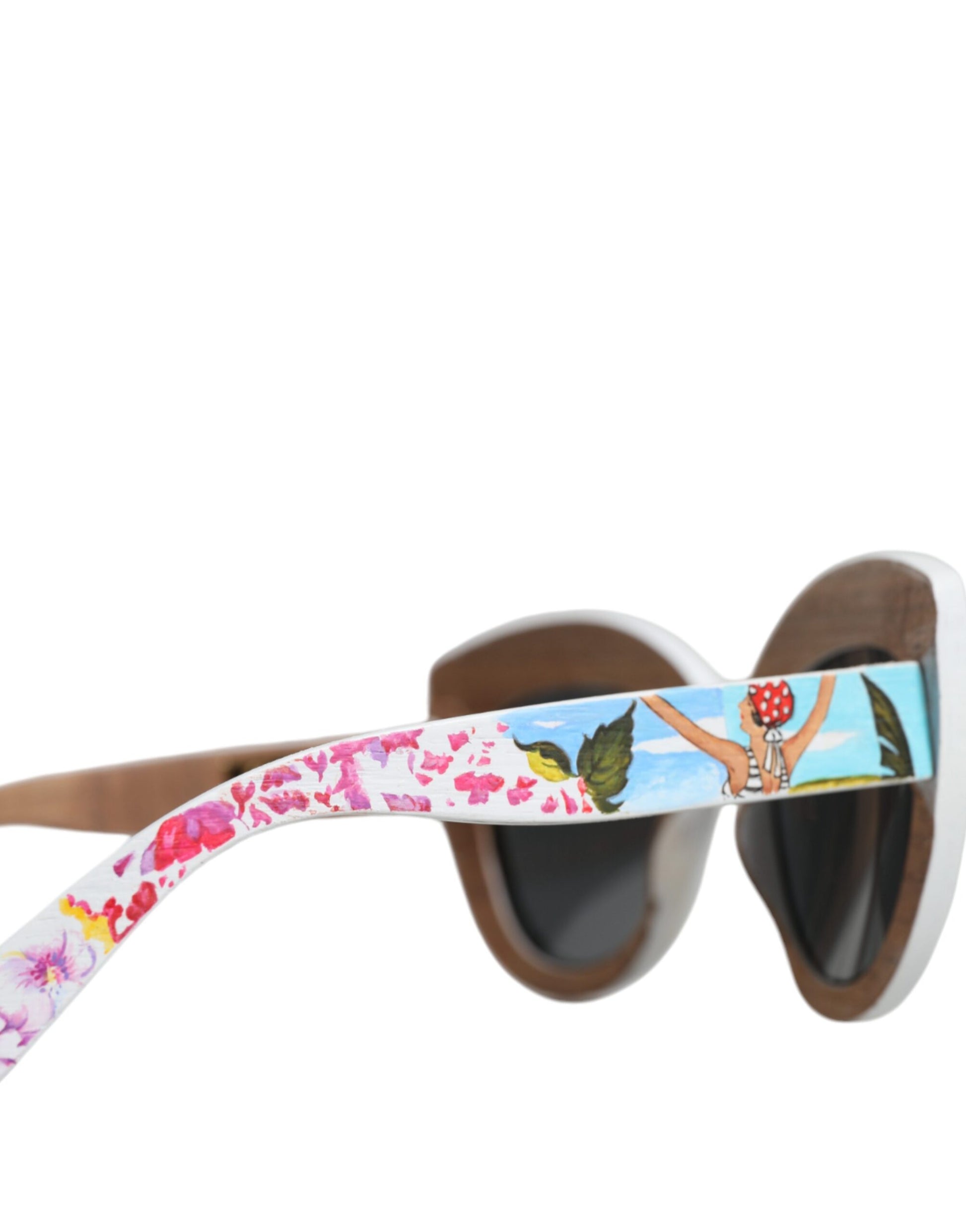 Dolce & Gabbana Multicolor Wood Crystal Brass Frame Floral Hand Paint Sunglasses Curated Luxury Accessories by Orvyn
