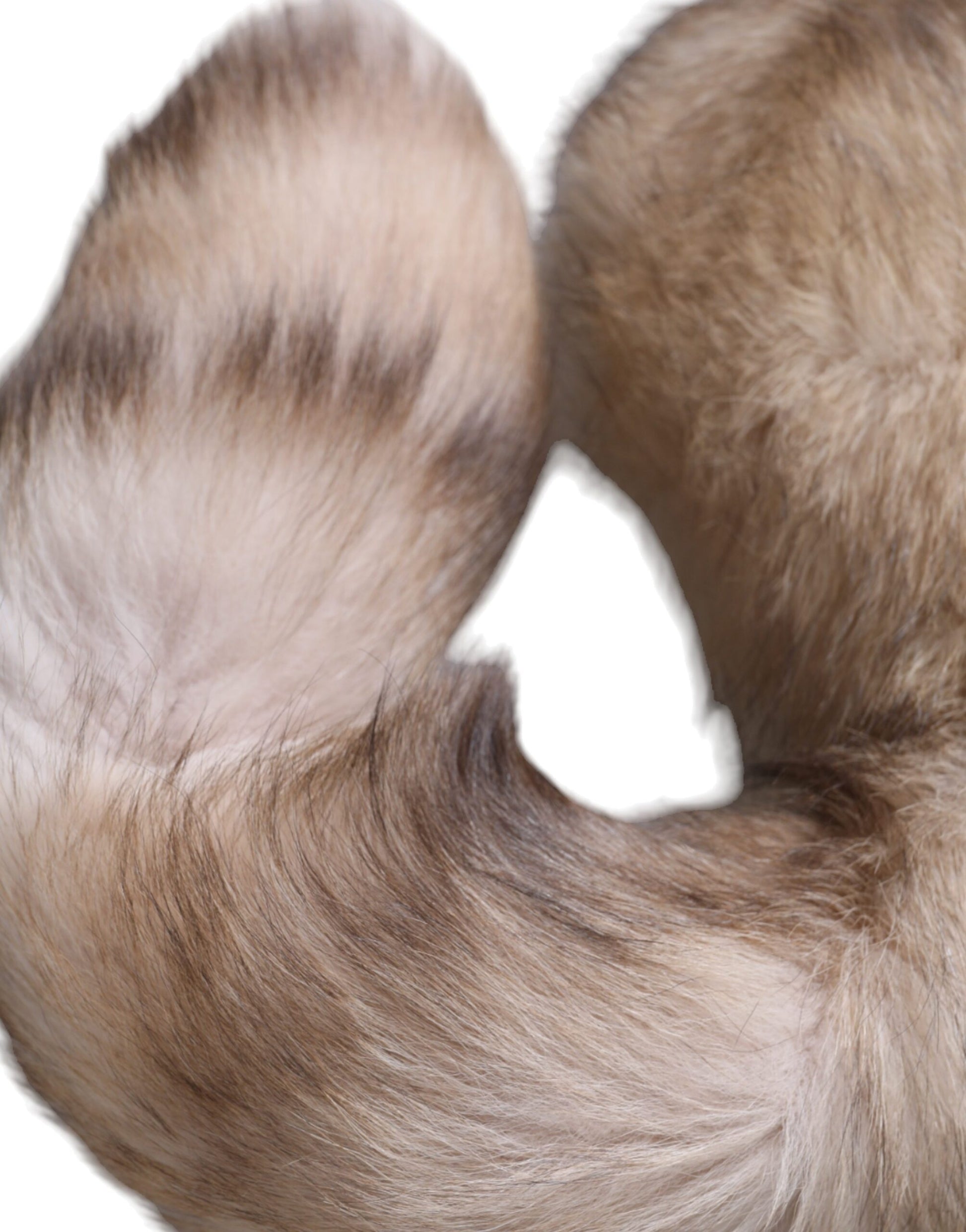 Dolce & Gabbana Brown Frost Fox Fur Neck Warmer Winter Scarf Curated Luxury Accessories by Orvyn