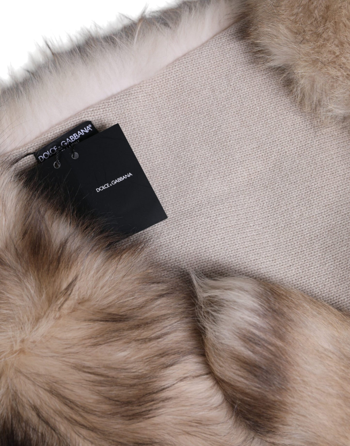 Dolce & Gabbana Brown Frost Fox Fur Neck Warmer Winter Scarf Curated Luxury Accessories by Orvyn