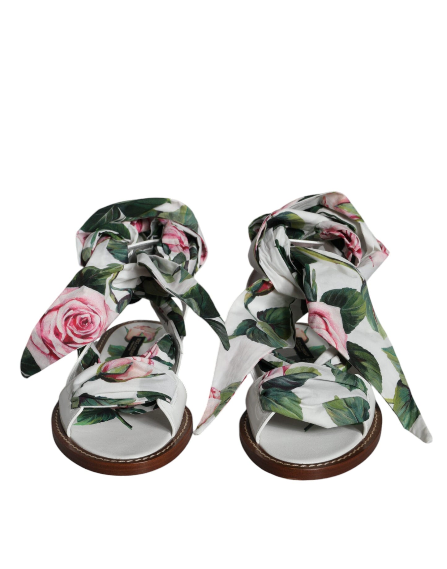 Dolce & Gabbana Multicolor Floral Print Ankle Wrap Sandals Shoes Curated Luxury Accessories by Orvyn