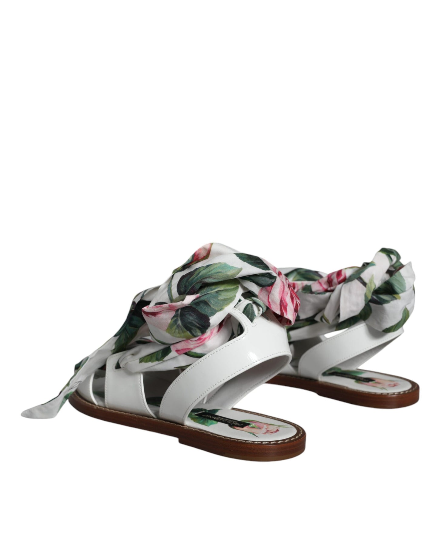 Dolce & Gabbana Multicolor Floral Print Ankle Wrap Sandals Shoes Curated Luxury Accessories by Orvyn