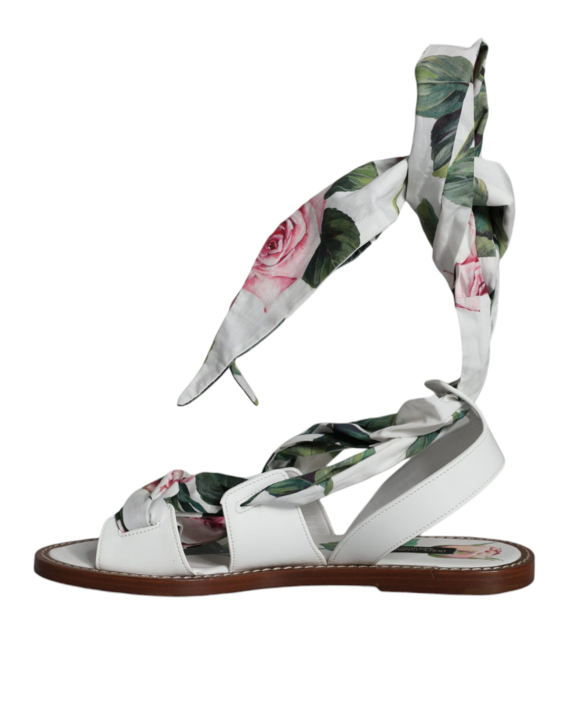 Dolce & Gabbana Multicolor Floral Print Ankle Wrap Sandals Shoes Curated Luxury Accessories by Orvyn