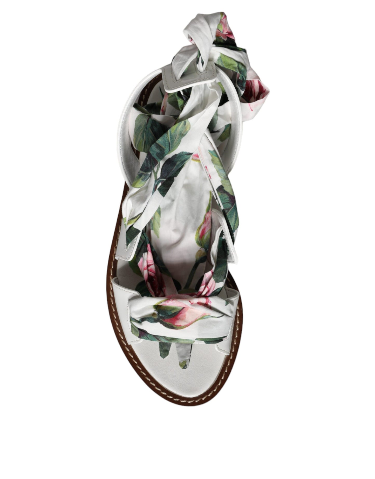 Dolce & Gabbana Multicolor Floral Print Ankle Wrap Sandals Shoes Curated Luxury Accessories by Orvyn