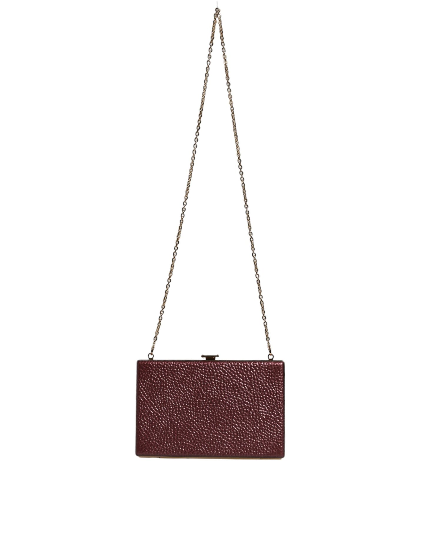 Dolce & Gabbana Maroon Leather Clutch Evening Crossbody Bag Curated Luxury Accessories by Orvyn