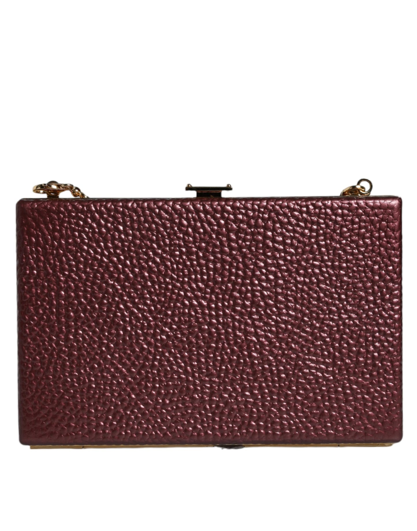Dolce & Gabbana Maroon Leather Clutch Evening Crossbody Bag Curated Luxury Accessories by Orvyn