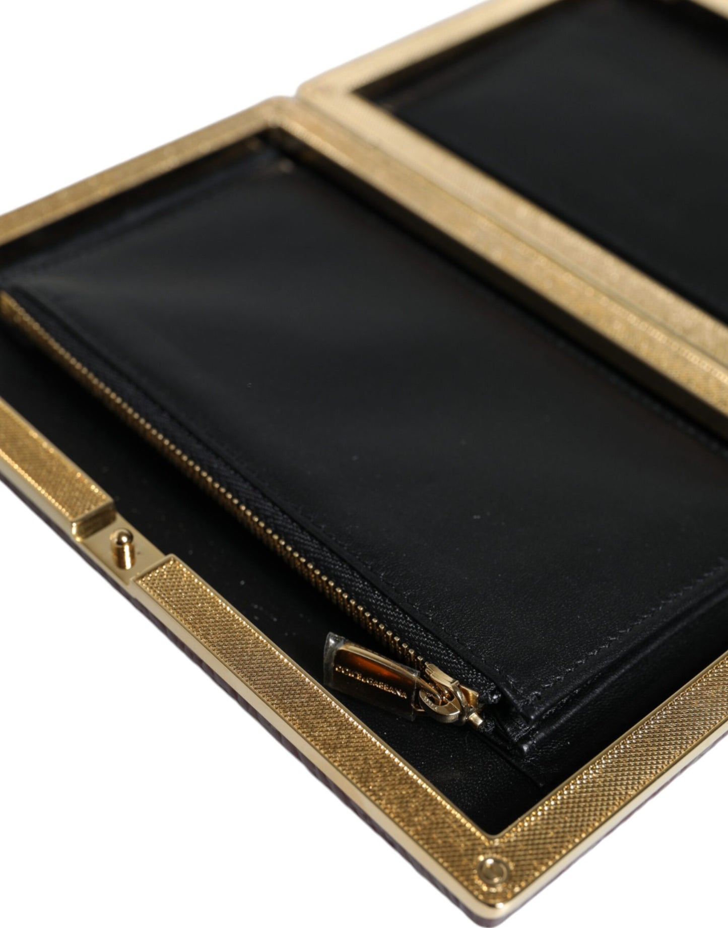 Dolce & Gabbana Maroon Leather Clutch Evening Crossbody Bag Curated Luxury Accessories by Orvyn