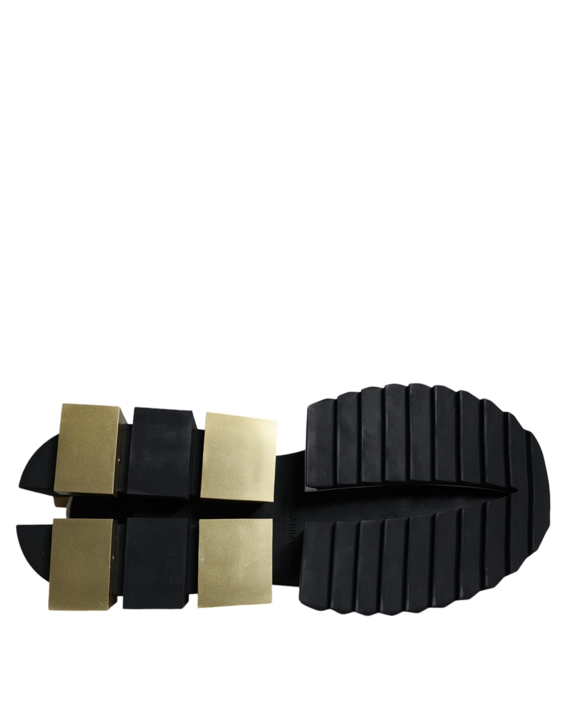 Dolce & Gabbana White Gold Black Leather SUPER KING Sneakers Shoes Curated Luxury Accessories by Orvyn