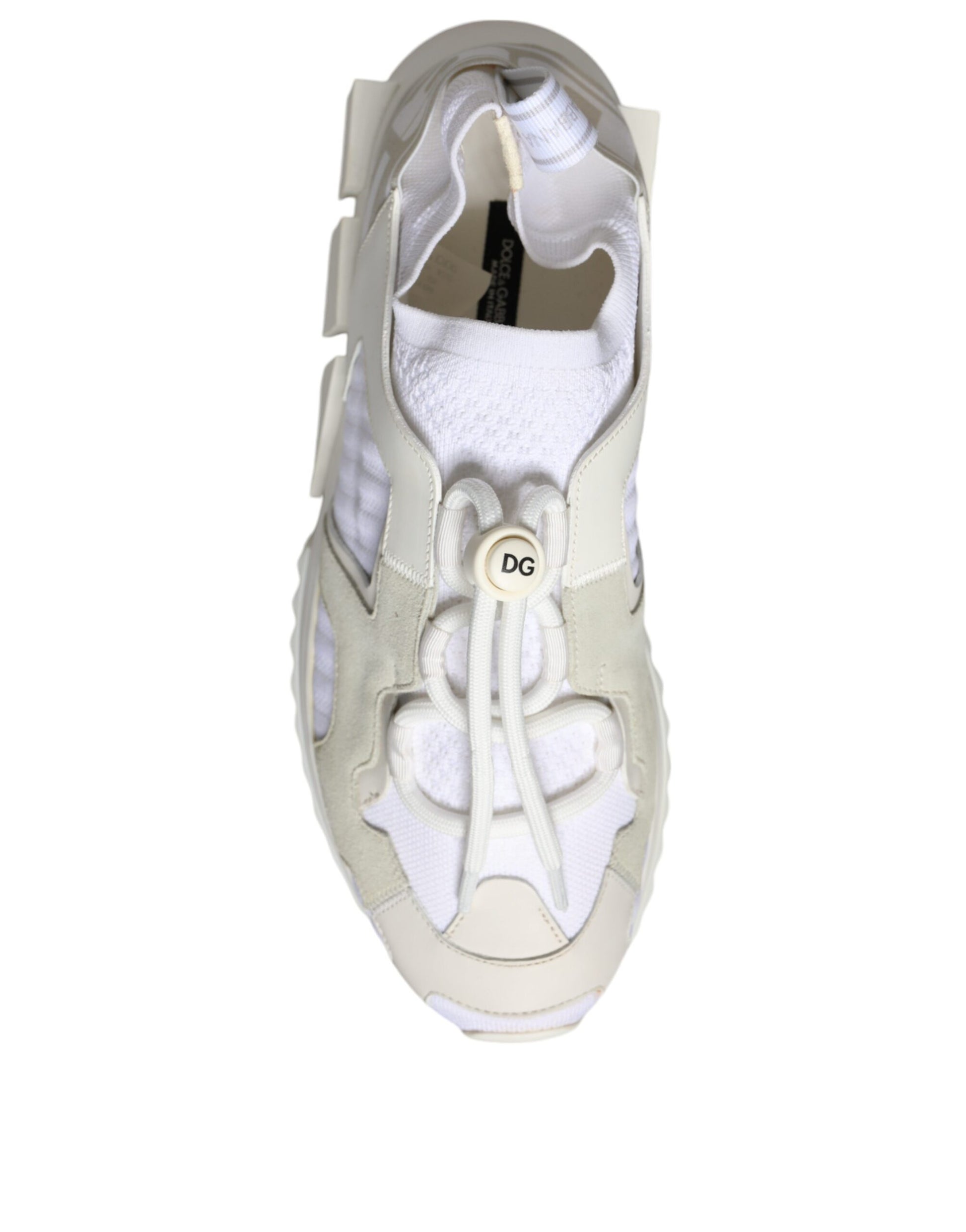 Dolce & Gabbana White Mesh Sorrento Trekking Sneakers Shoes Curated Luxury Accessories by Orvyn