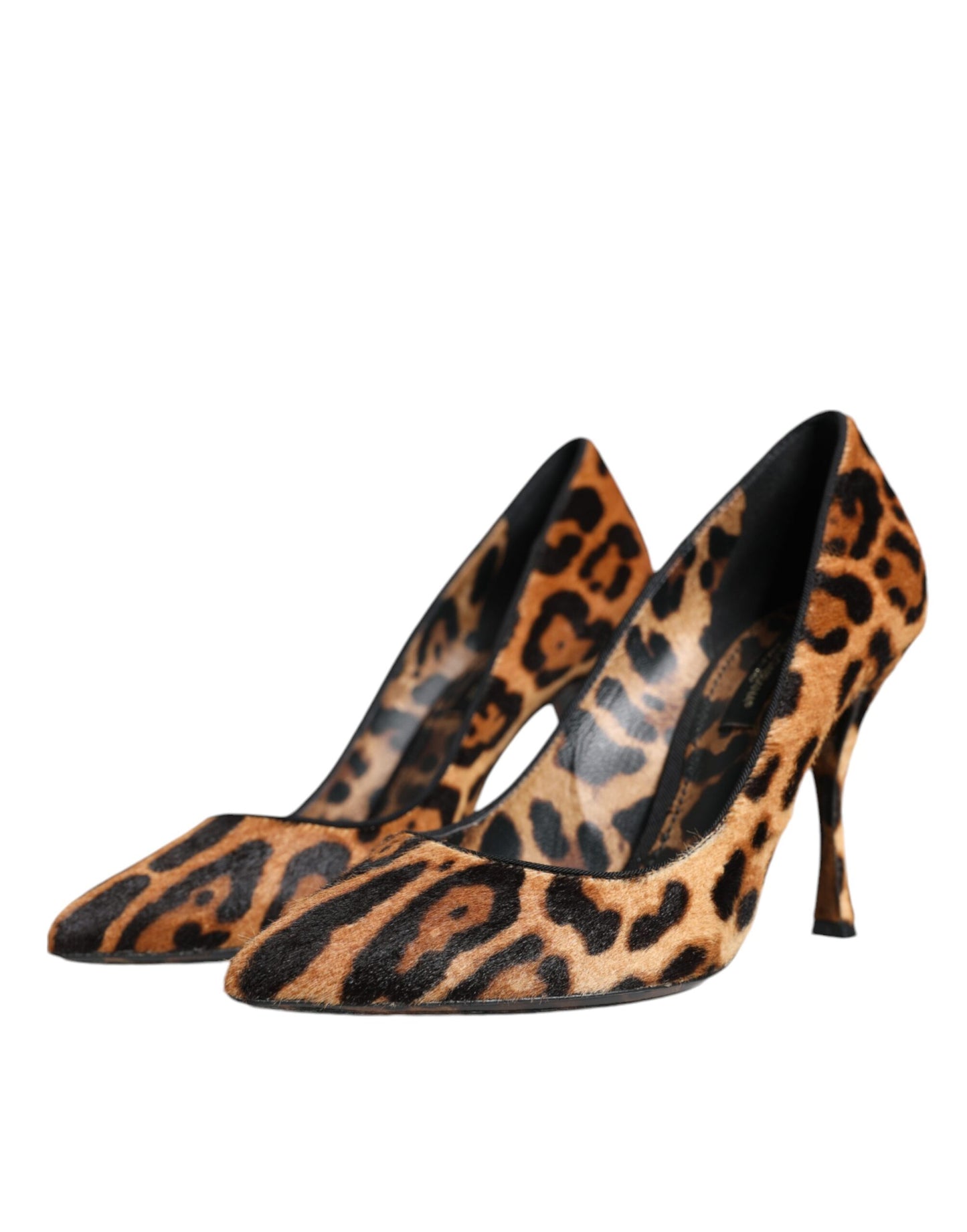 Dolce & Gabbana Brown Leopard Calf Hair Heels Pumps Shoes Curated Luxury Accessories by Orvyn