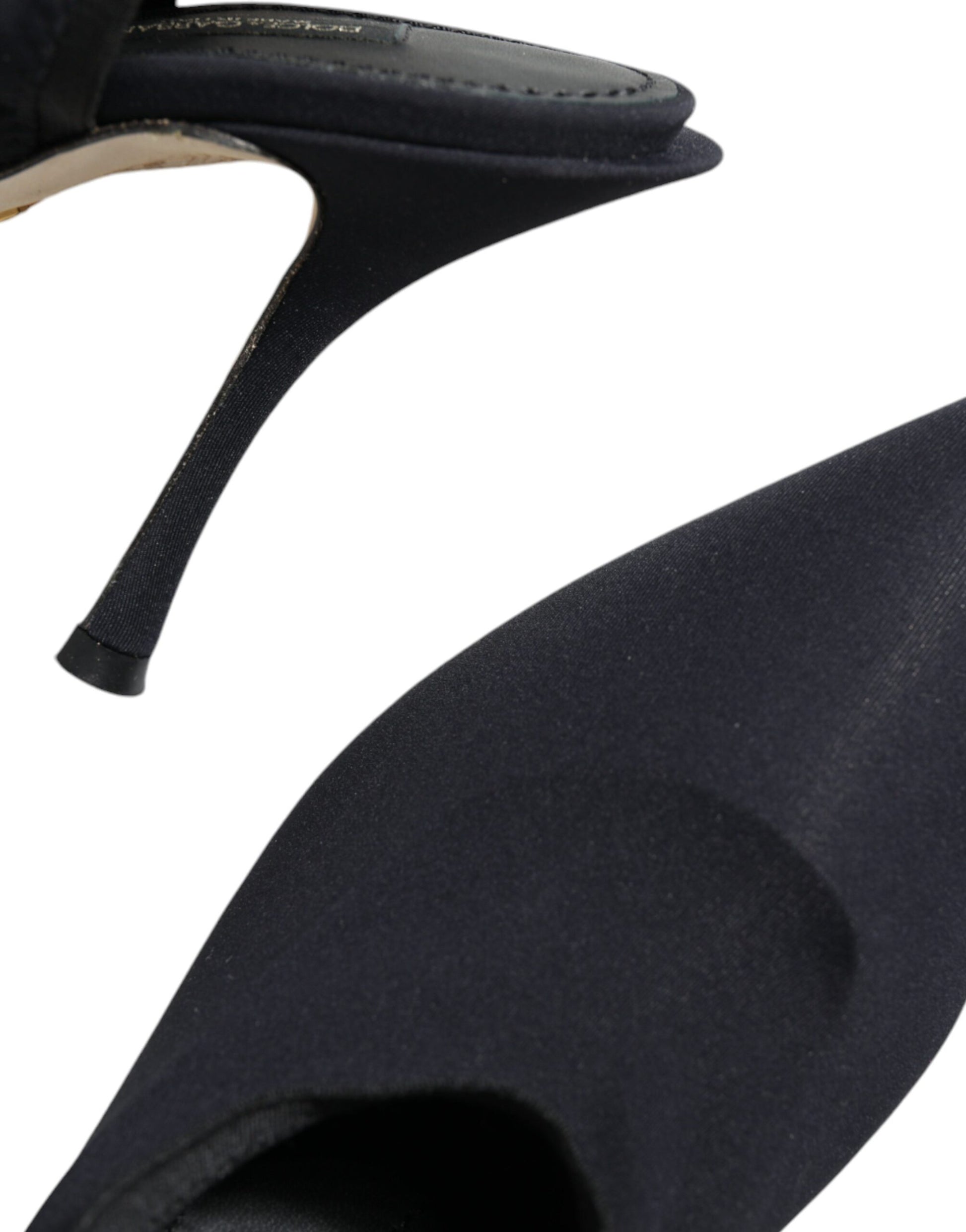 Dolce & Gabbana Black Jersey Stretch Heels Slingback Shoes Curated Luxury Accessories by Orvyn
