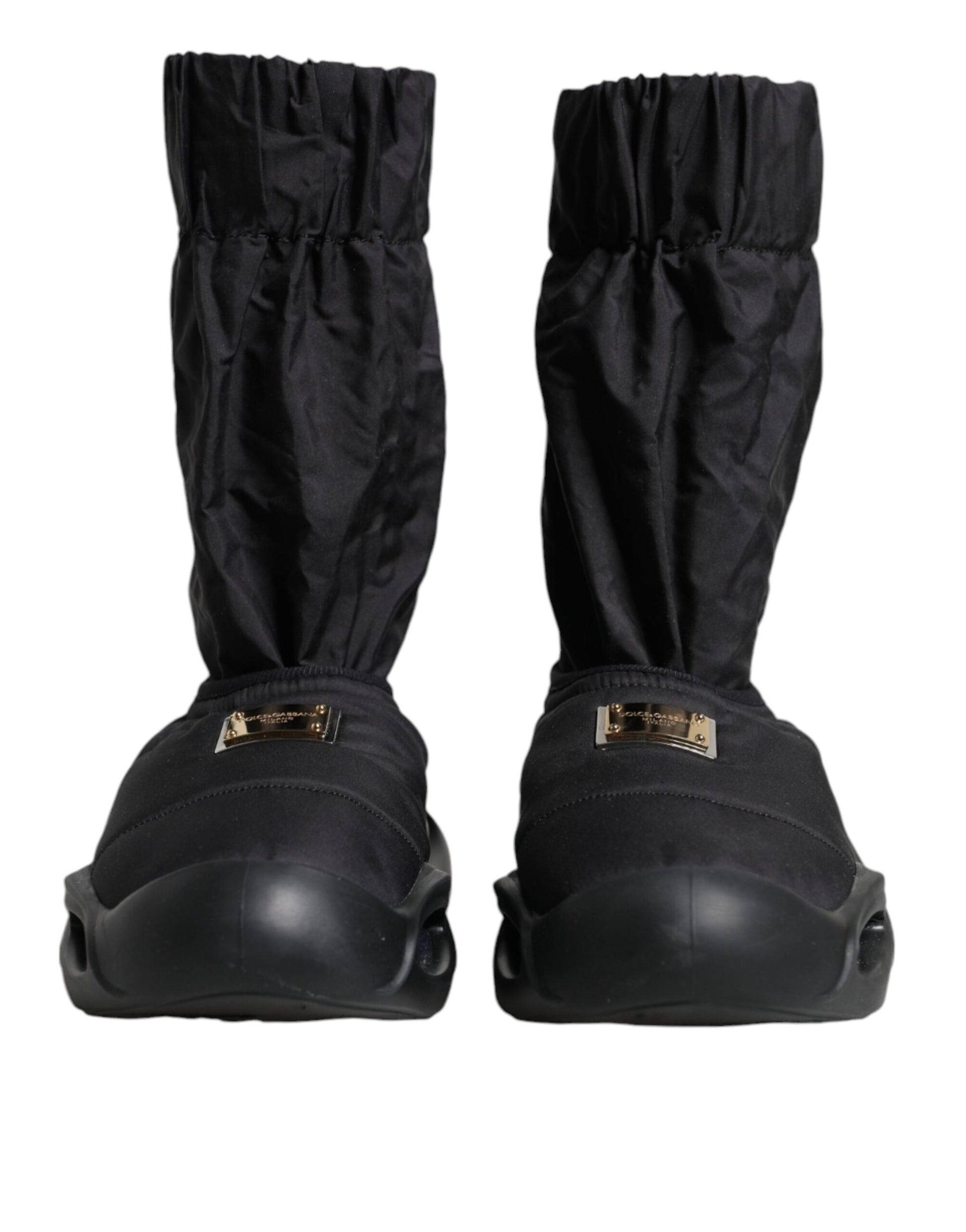 Dolce & Gabbana Black Slip On Wave Socks Sneakers Shoes Curated Luxury Accessories by Orvyn