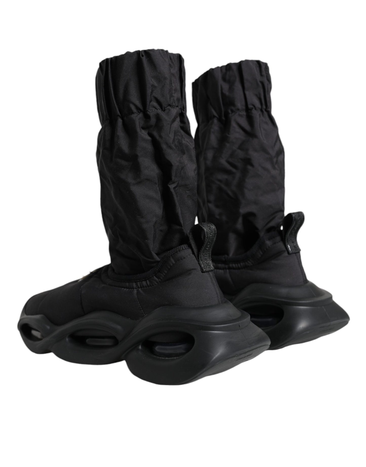 Dolce & Gabbana Black Slip On Wave Socks Sneakers Shoes Curated Luxury Accessories by Orvyn