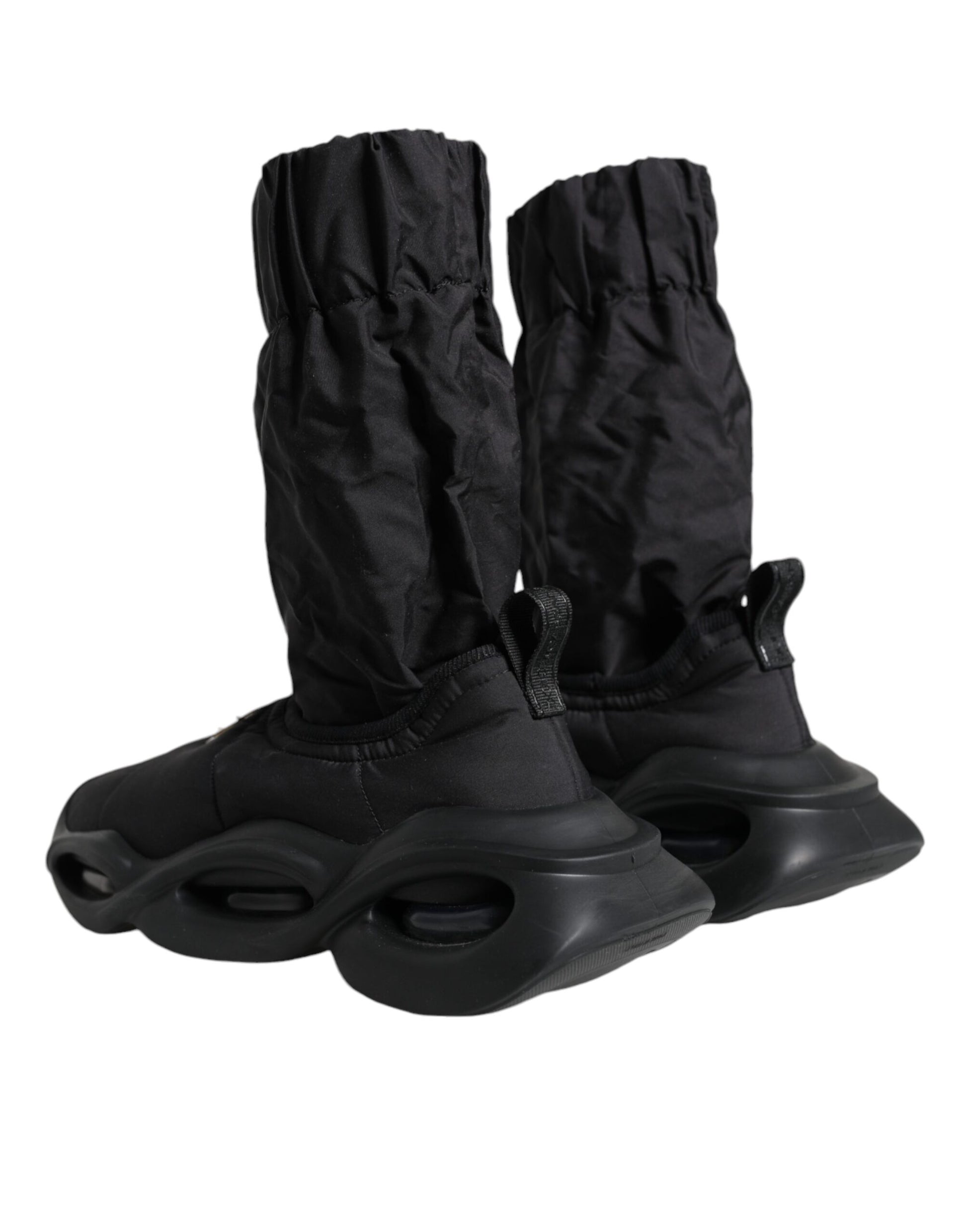 Dolce & Gabbana Black Slip On Wave Socks Sneakers Shoes Curated Luxury Accessories by Orvyn