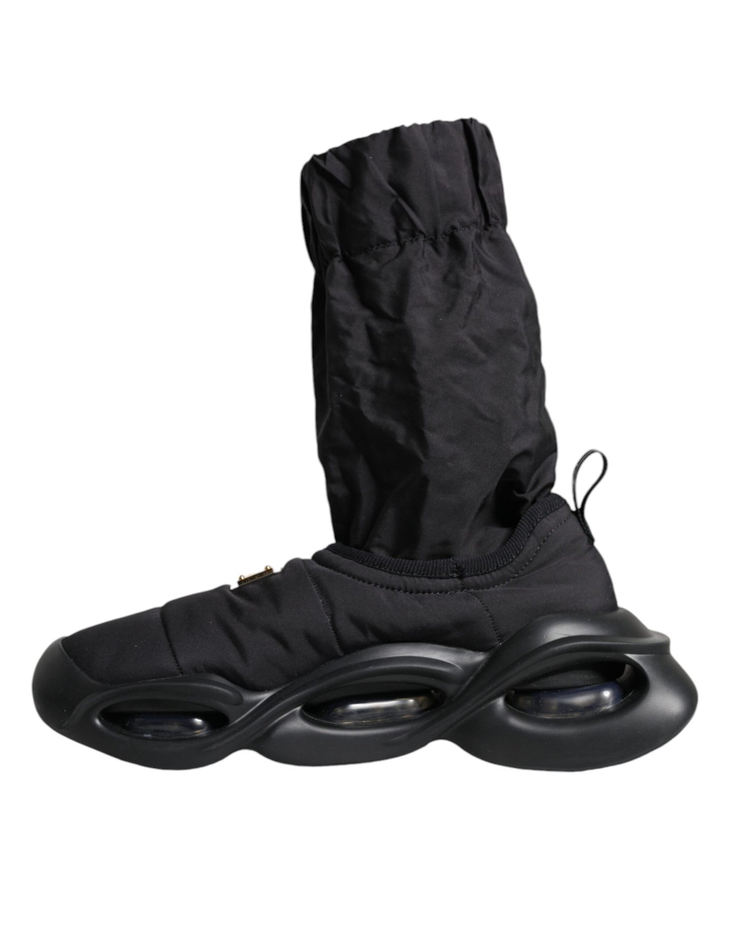 Dolce & Gabbana Black Slip On Wave Socks Sneakers Shoes Curated Luxury Accessories by Orvyn