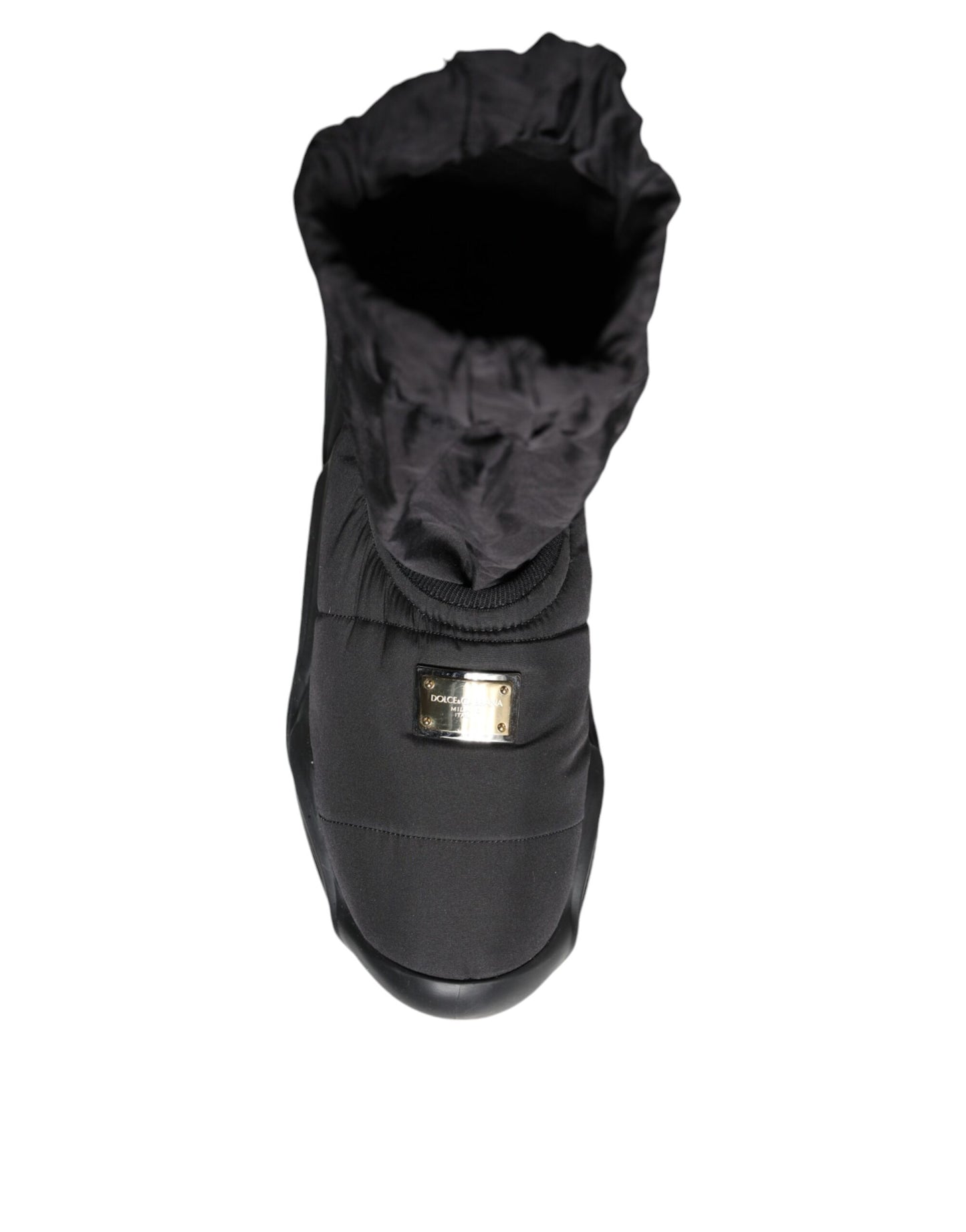 Dolce & Gabbana Black Slip On Wave Socks Sneakers Shoes Curated Luxury Accessories by Orvyn