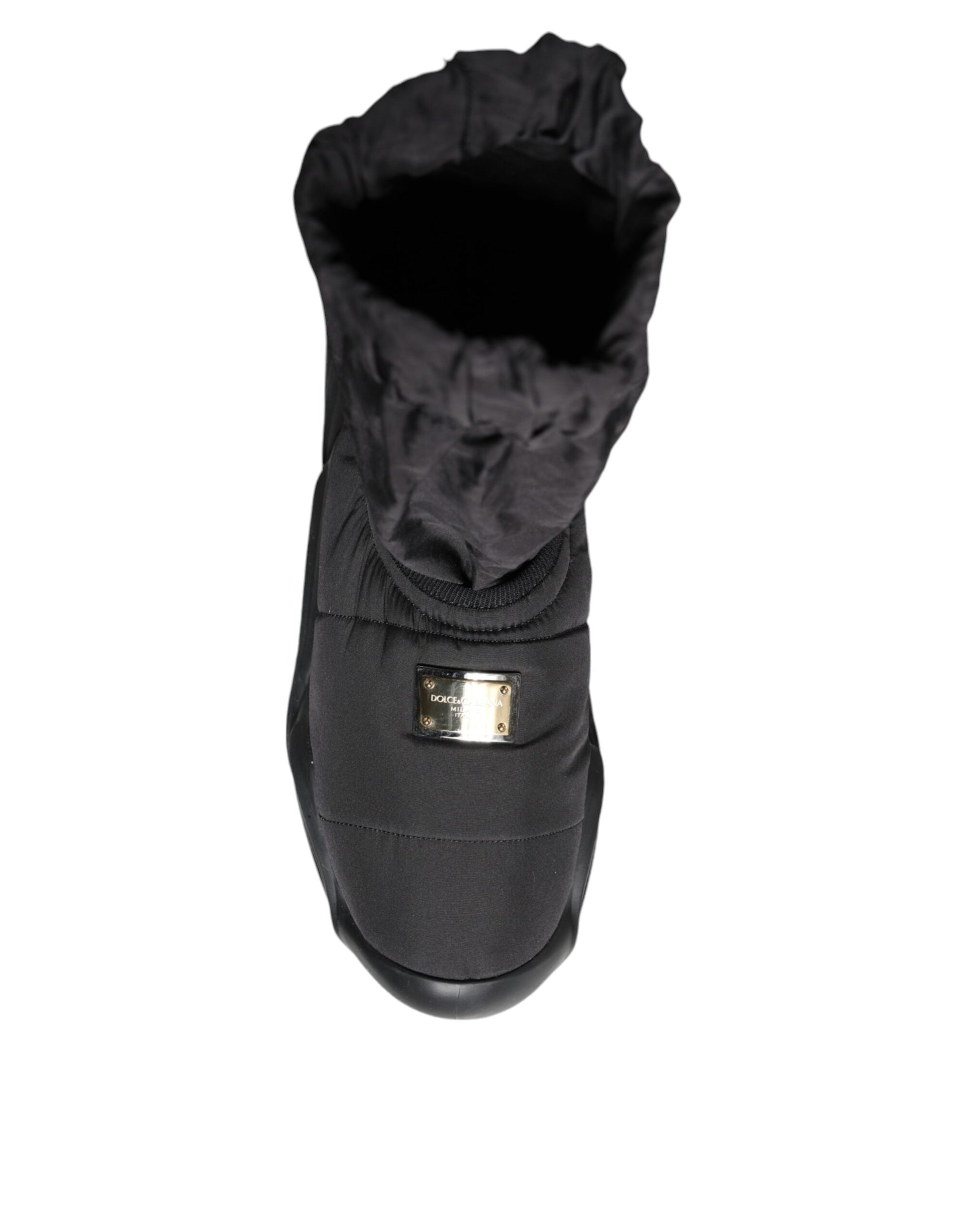Dolce & Gabbana Black Slip On Wave Socks Sneakers Shoes Curated Luxury Accessories by Orvyn