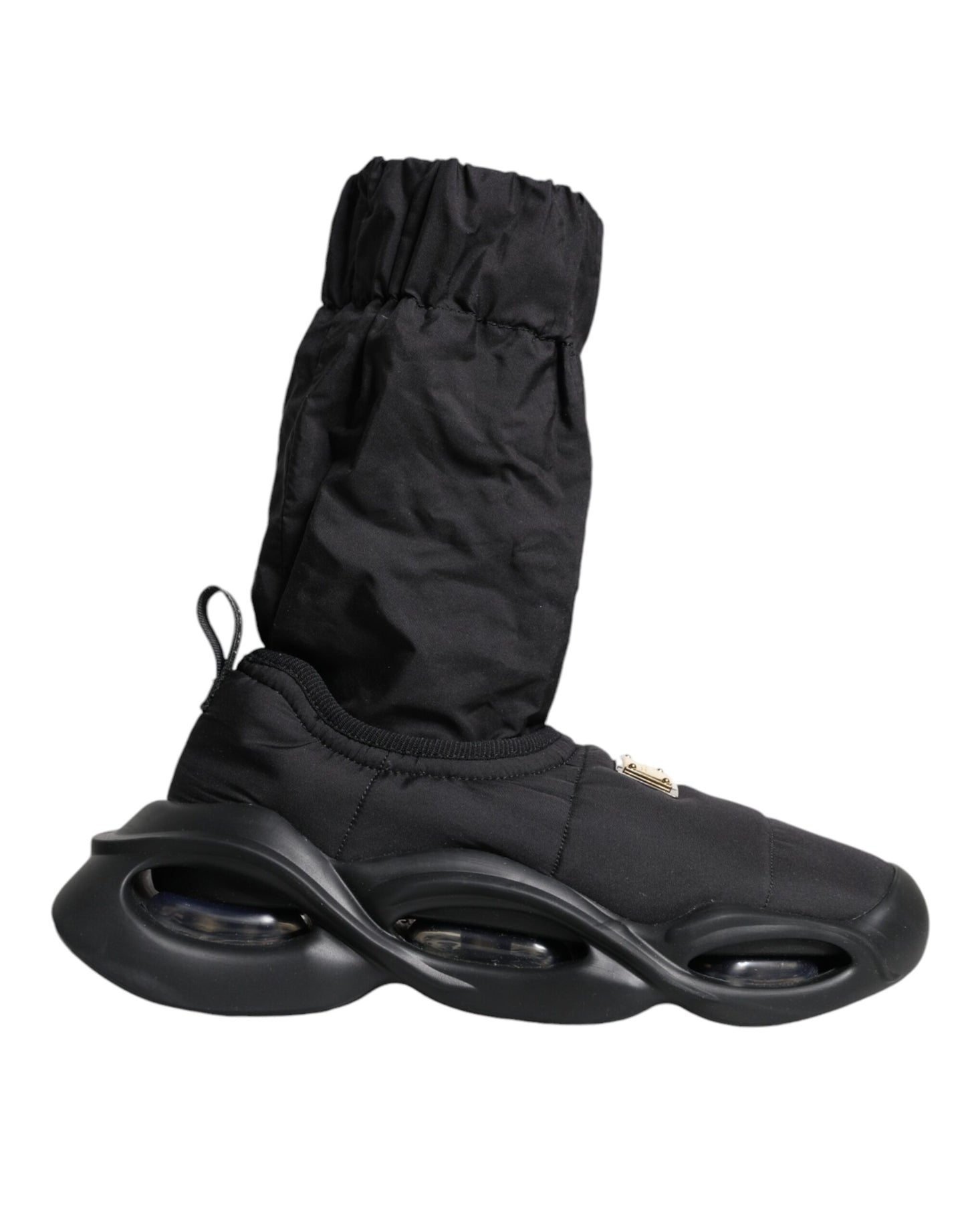 Dolce & Gabbana Black Slip On Wave Socks Sneakers Shoes Curated Luxury Accessories by Orvyn