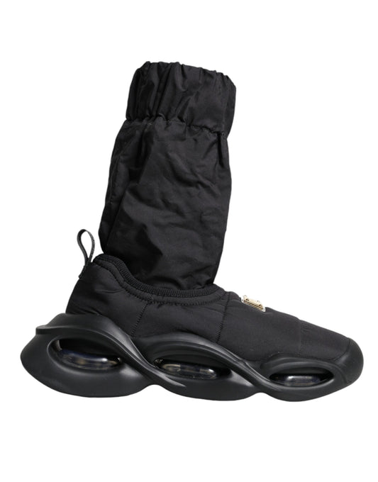 Dolce & Gabbana Black Slip On Wave Socks Sneakers Shoes Curated Luxury Accessories by Orvyn